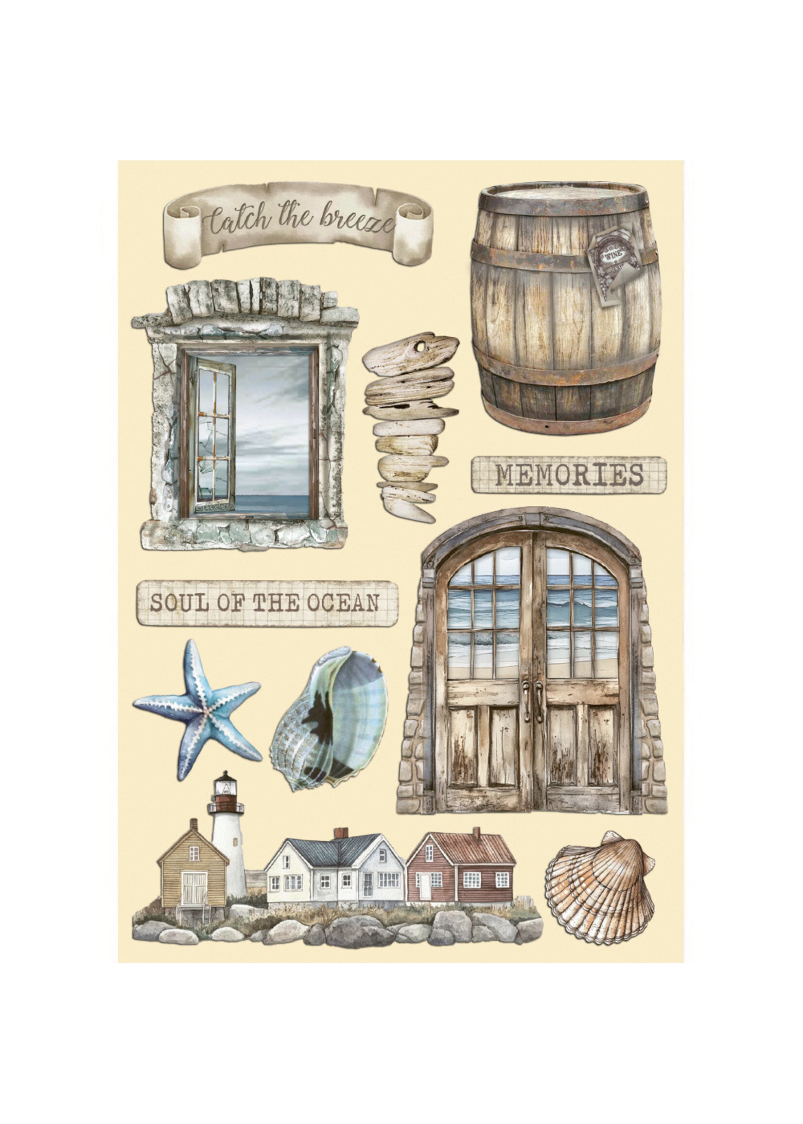 Gekleurde houten vorm A5 - Stille zee Ziel van de oceaan CME-code: KLSP183