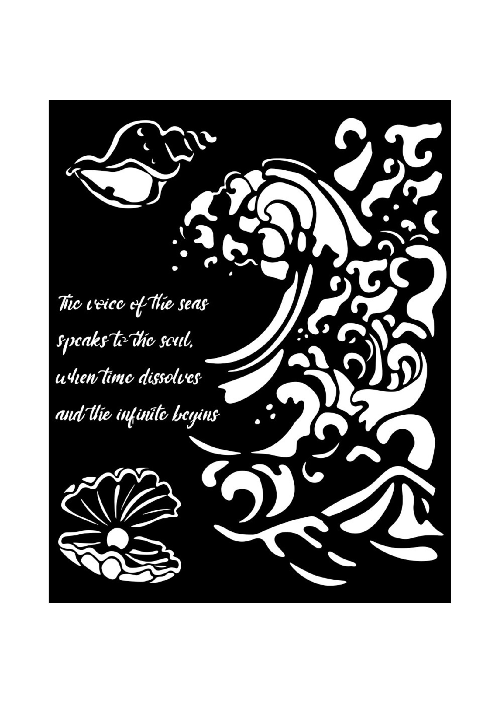 Dik sjabloon cm 20X25 - Silent Sea golf en schelp CME-code: KSTD177