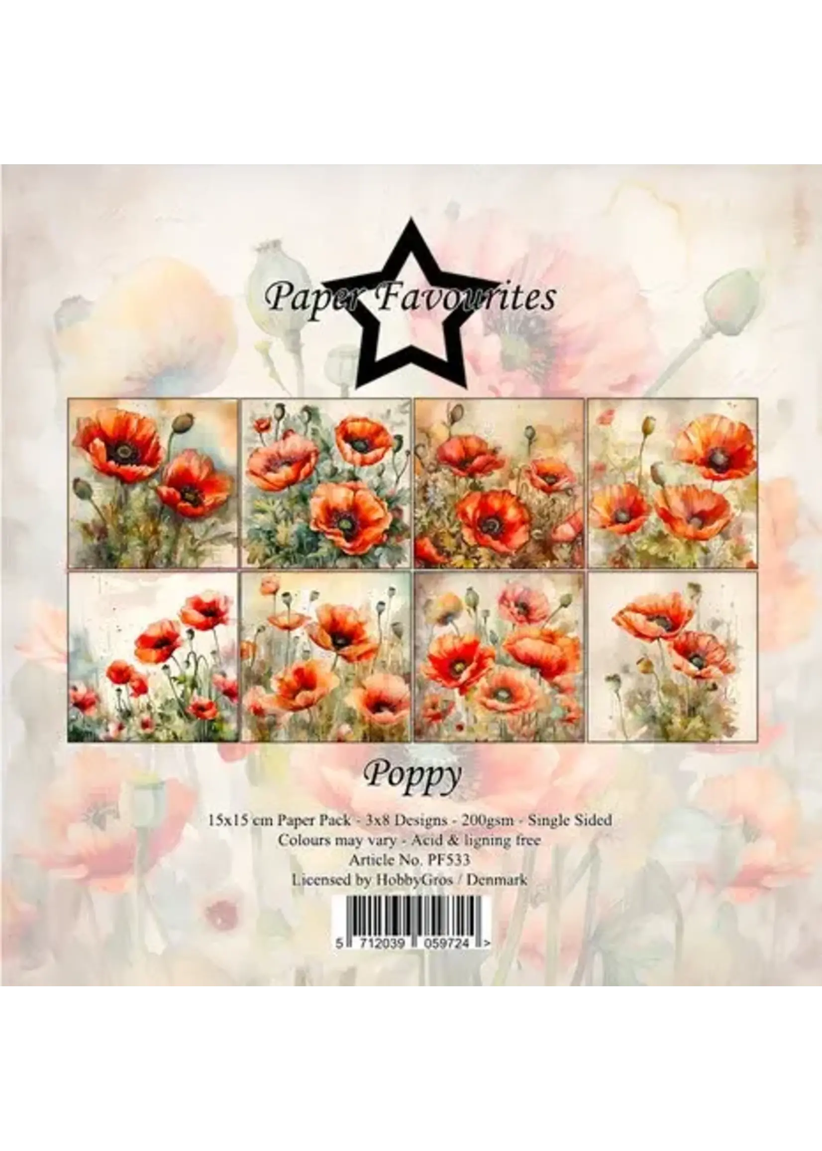 Poppy 6x6 Inch Paper Pad (PF533)