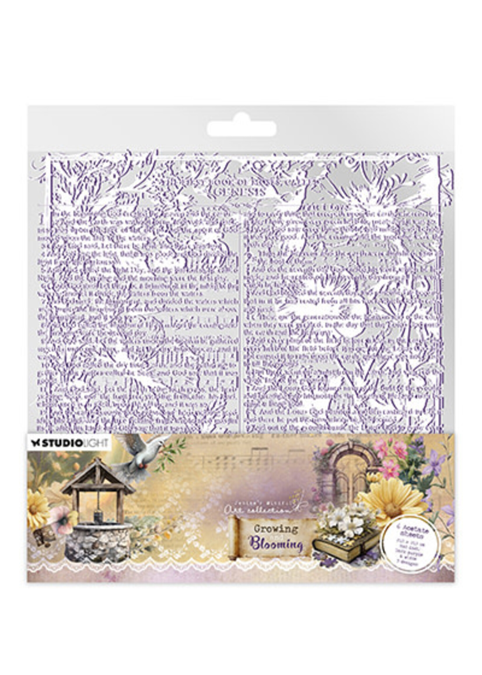 JMA-GB-ACS14 - Acetate Sheets White & dark purple Growing & Blooming nr.14