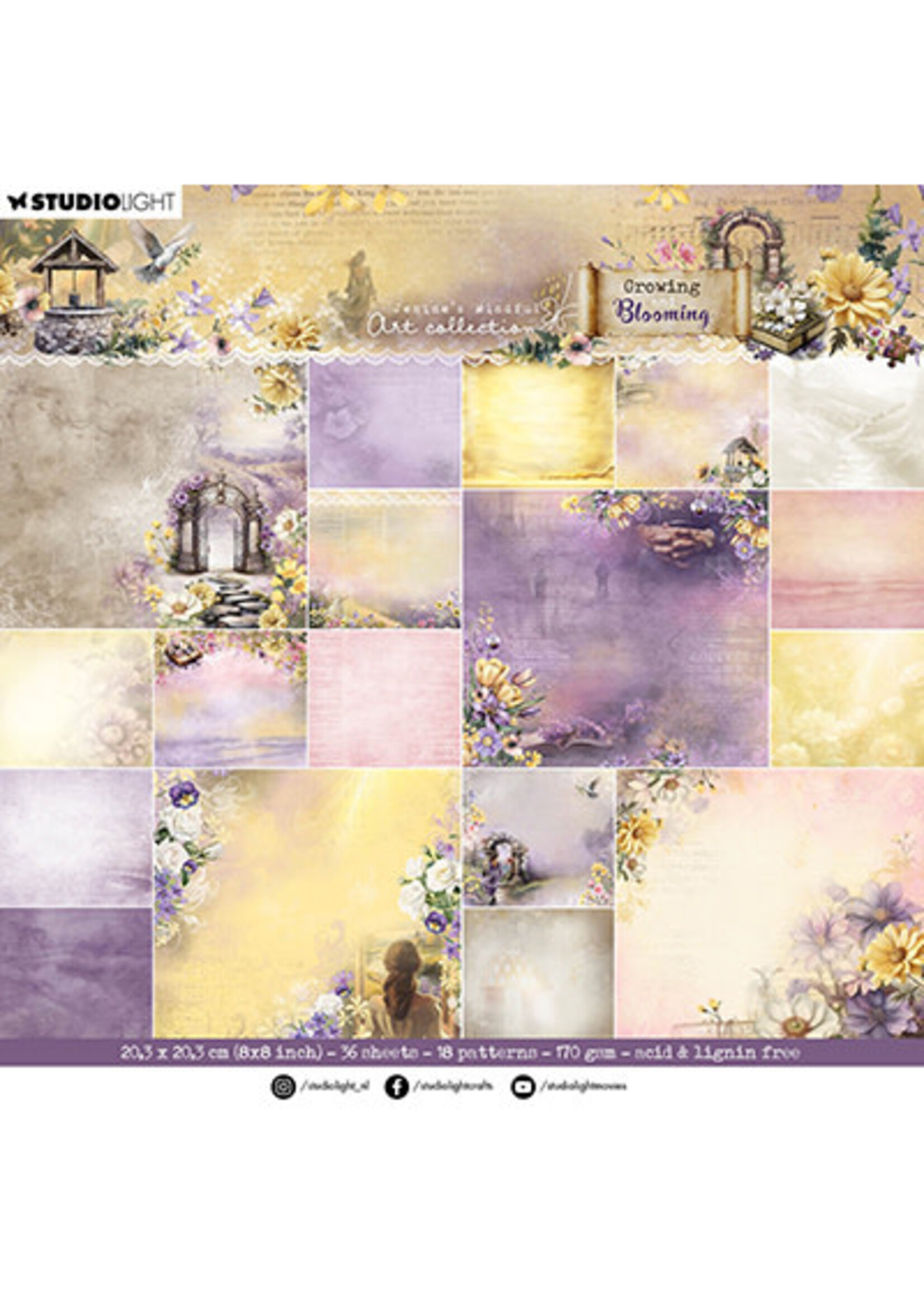 JMA-GB-DPP320 - Designer Paper Pad Background paper Growing & Blooming nr.320