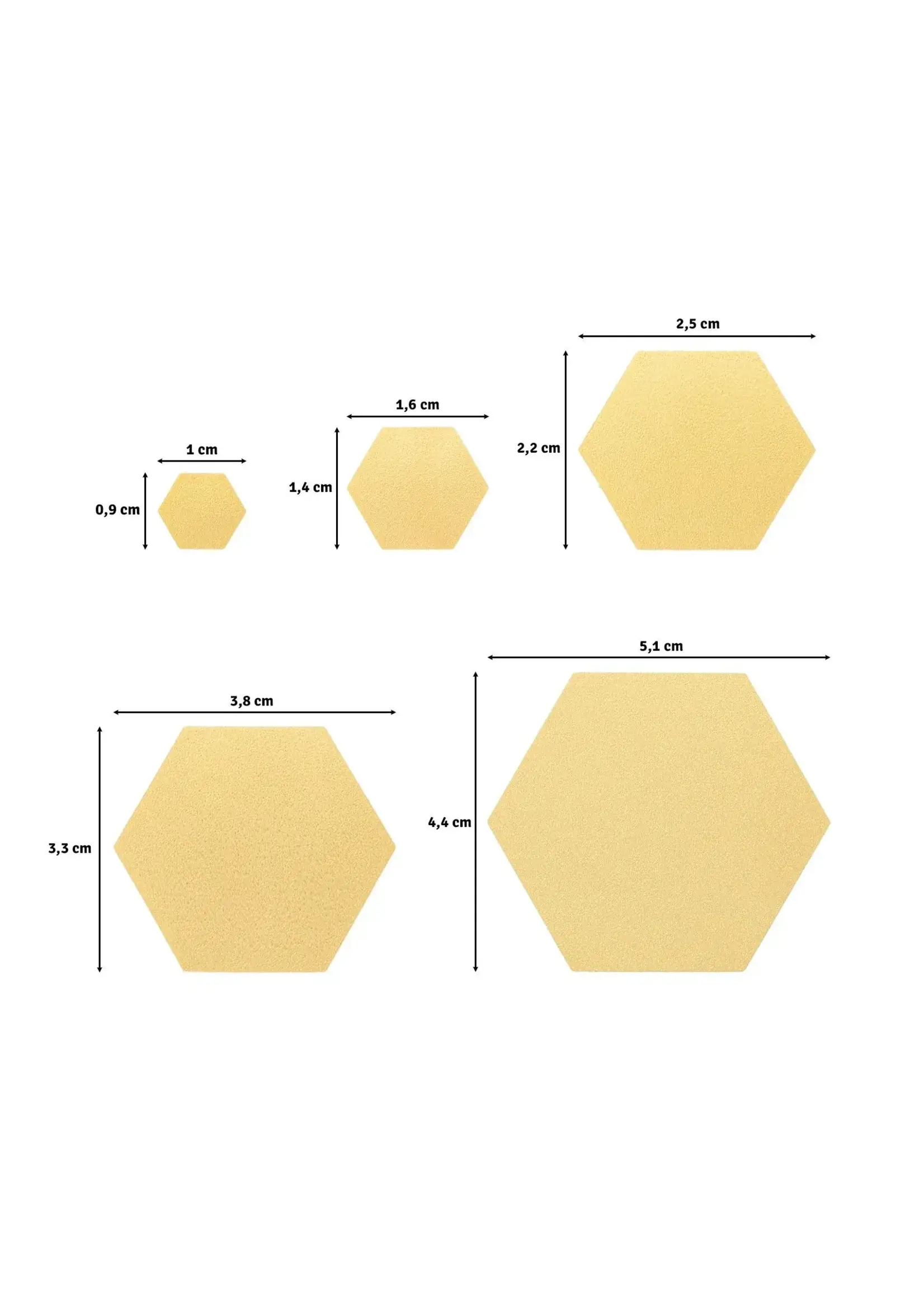 Vaessen Creative • Figuurpons Set Zeshoeken 5st. Vaessen Creative 2137-112