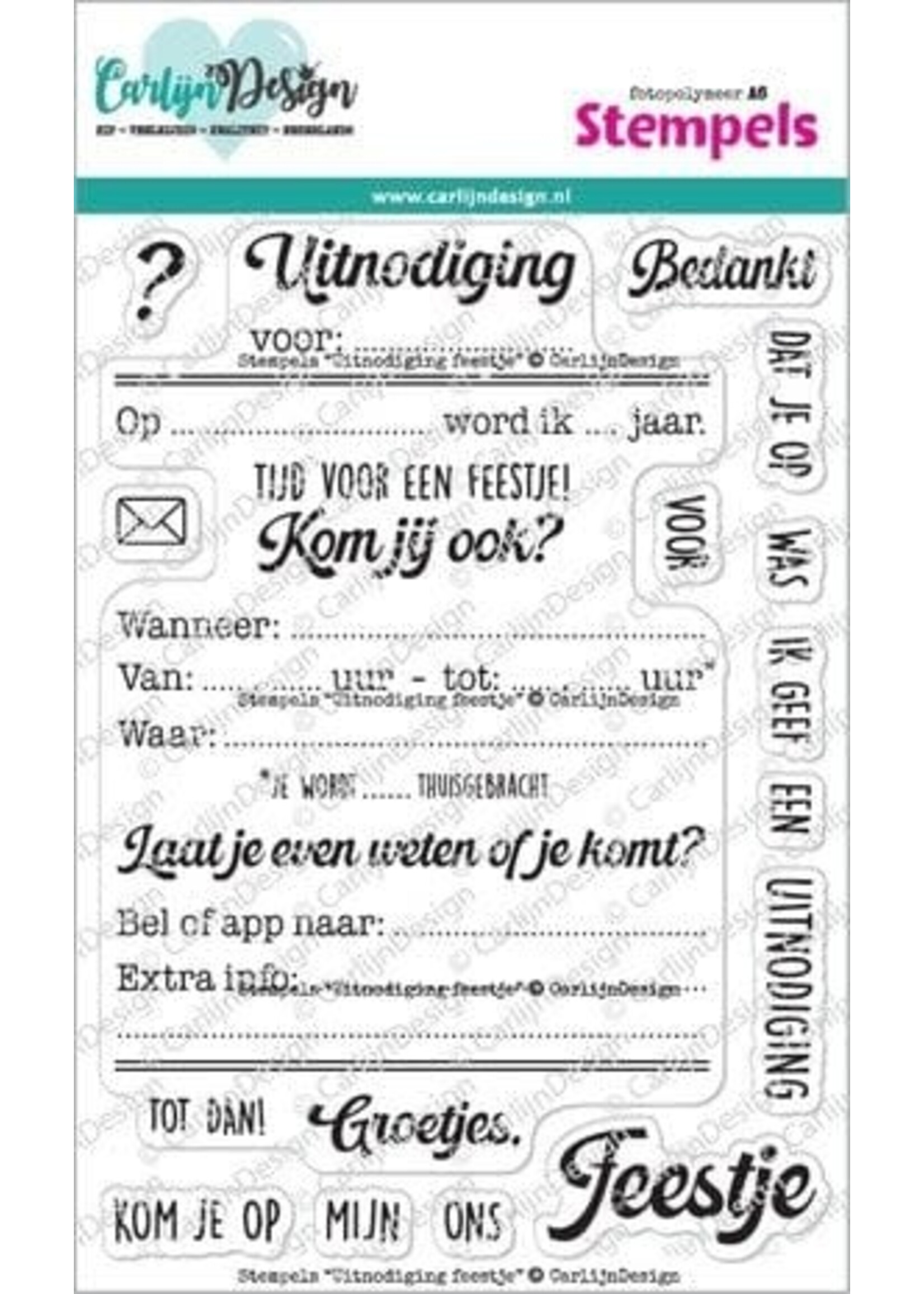 Stempels Uitnodiging Feestje (CDST-0143)