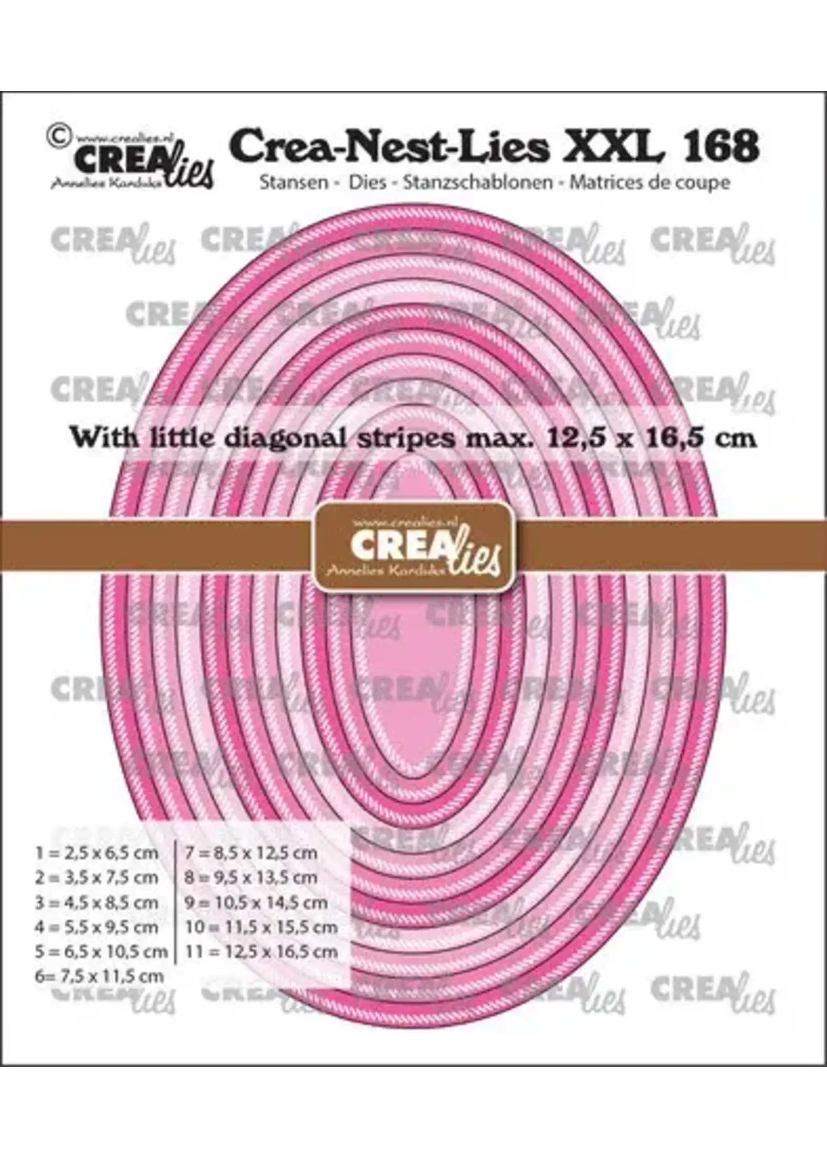 Crea-Nest-Lies XXL Stansen No. 168 Ovalen Met Kleine Schuine Streepjes (CLNestXXL168)