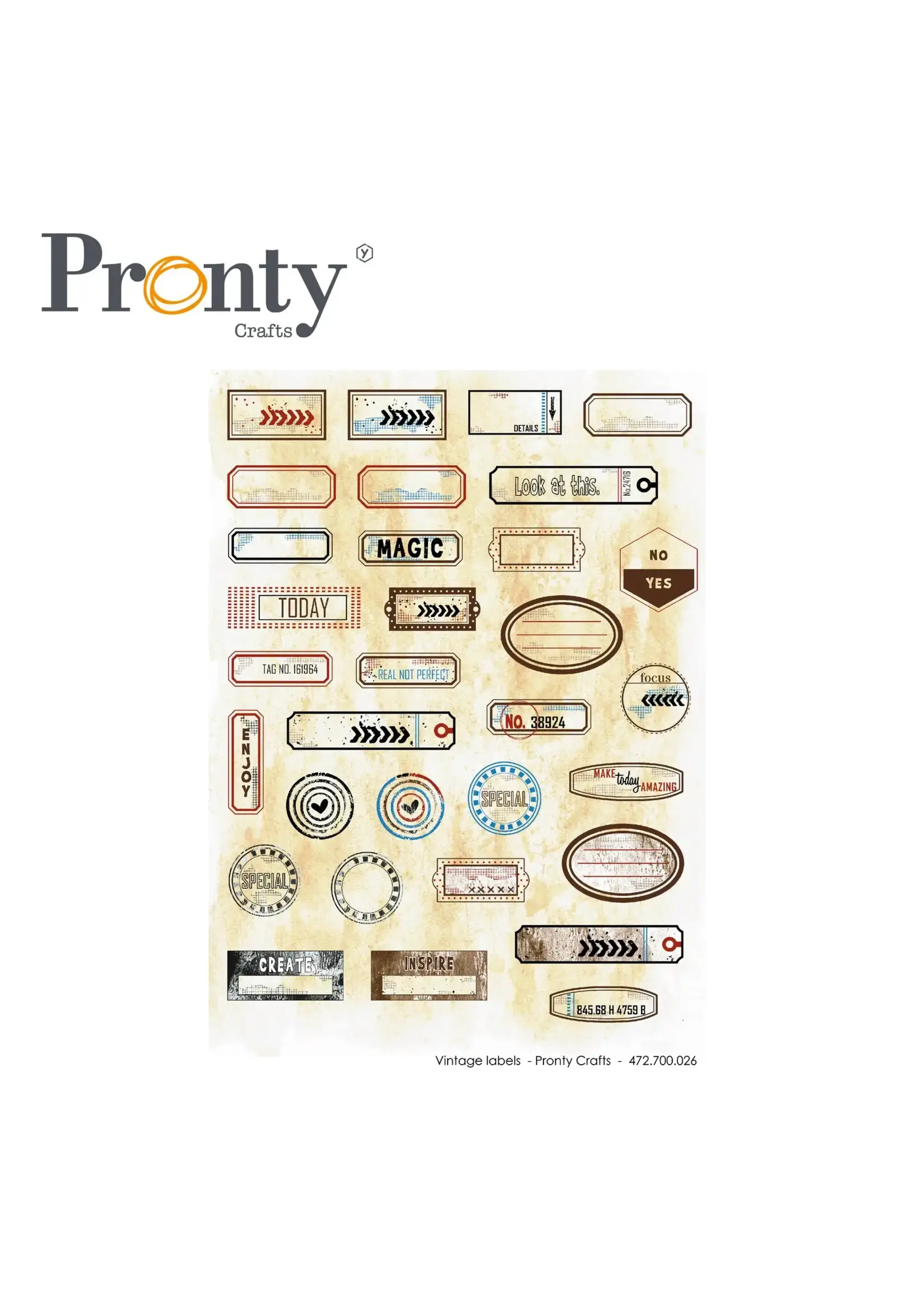 Pronty Crafts Pronty Embellishment Vintage label 32pcs 472.700.026