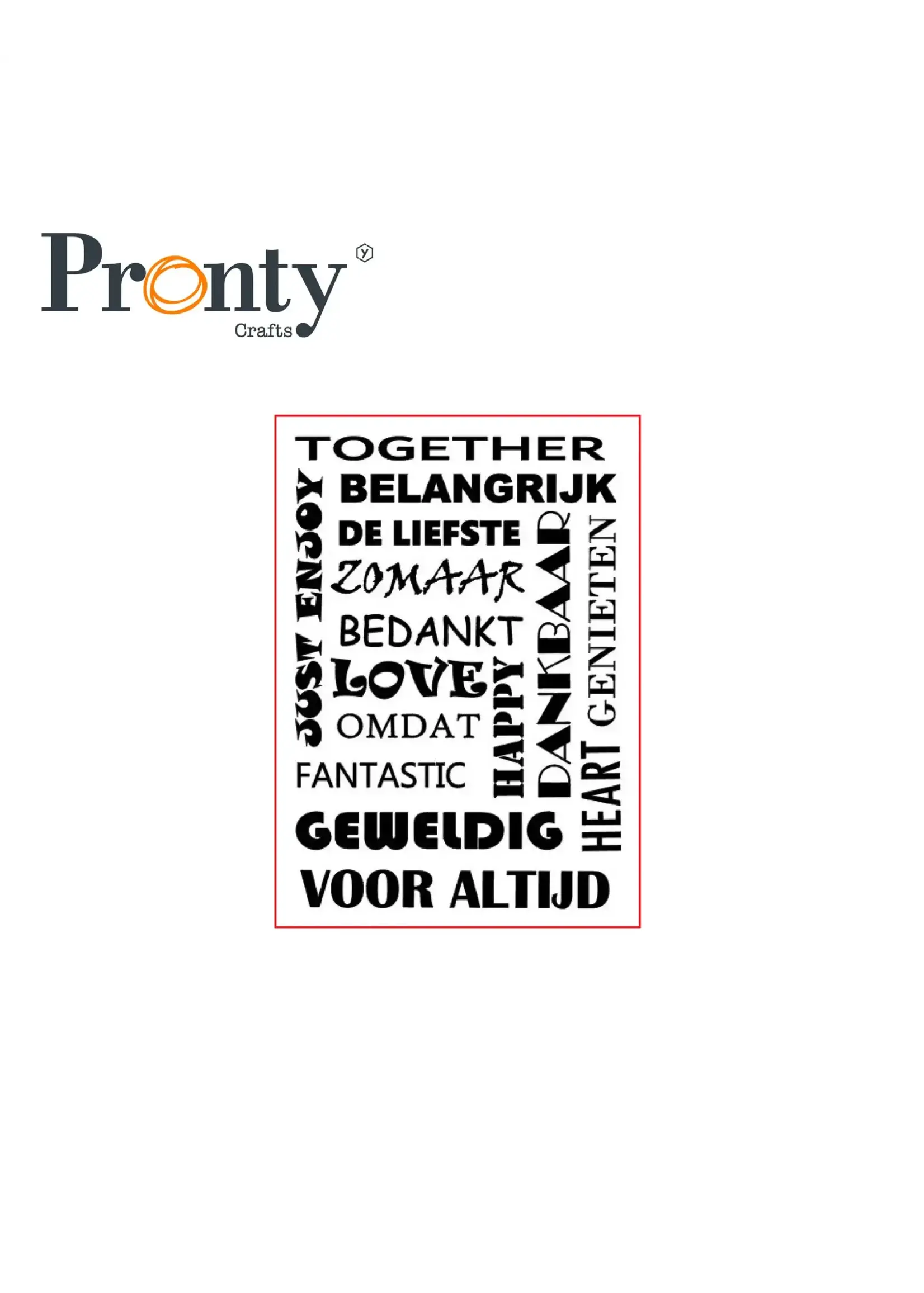 Pronty Crafts Rubber stamp Text because 497.003.020