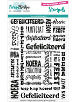 CarlijnDesign Clear stamp Vakjes Gefeliciteerd CDST-0120