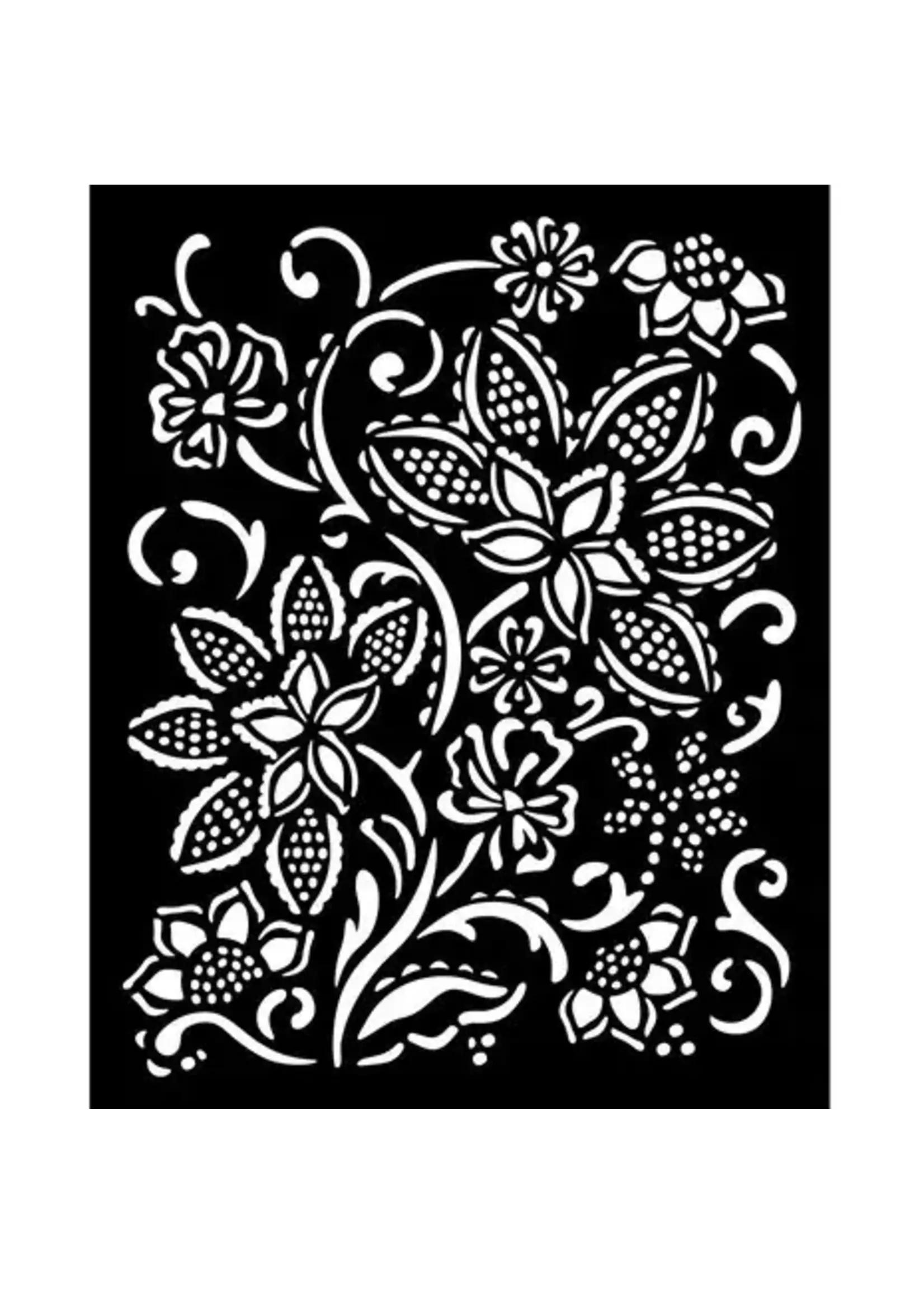 Timeless Thick Stencil 20x25cm Batik Flowers (KSTD180)