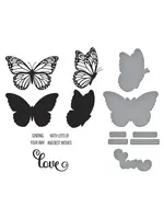 Wildflowers Pers Plaat & Die Set Butterfly Silhouetten Registratie (BPR-028)