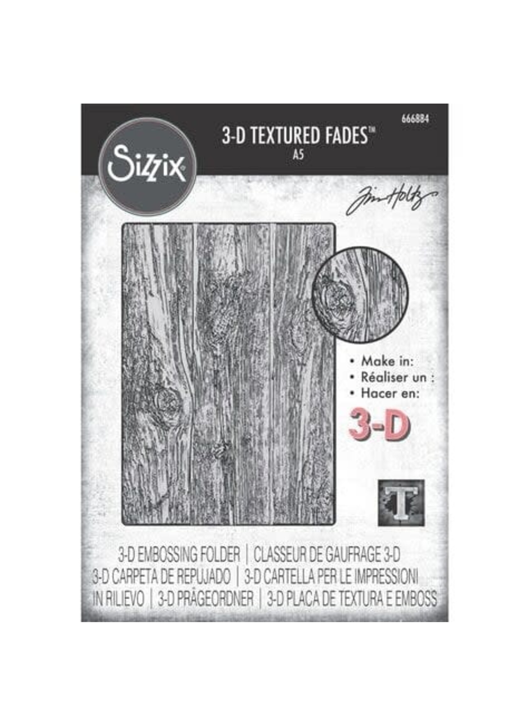 3D Textuur Vervaagt door Tim Holtz A5 Lumber Large (666884)