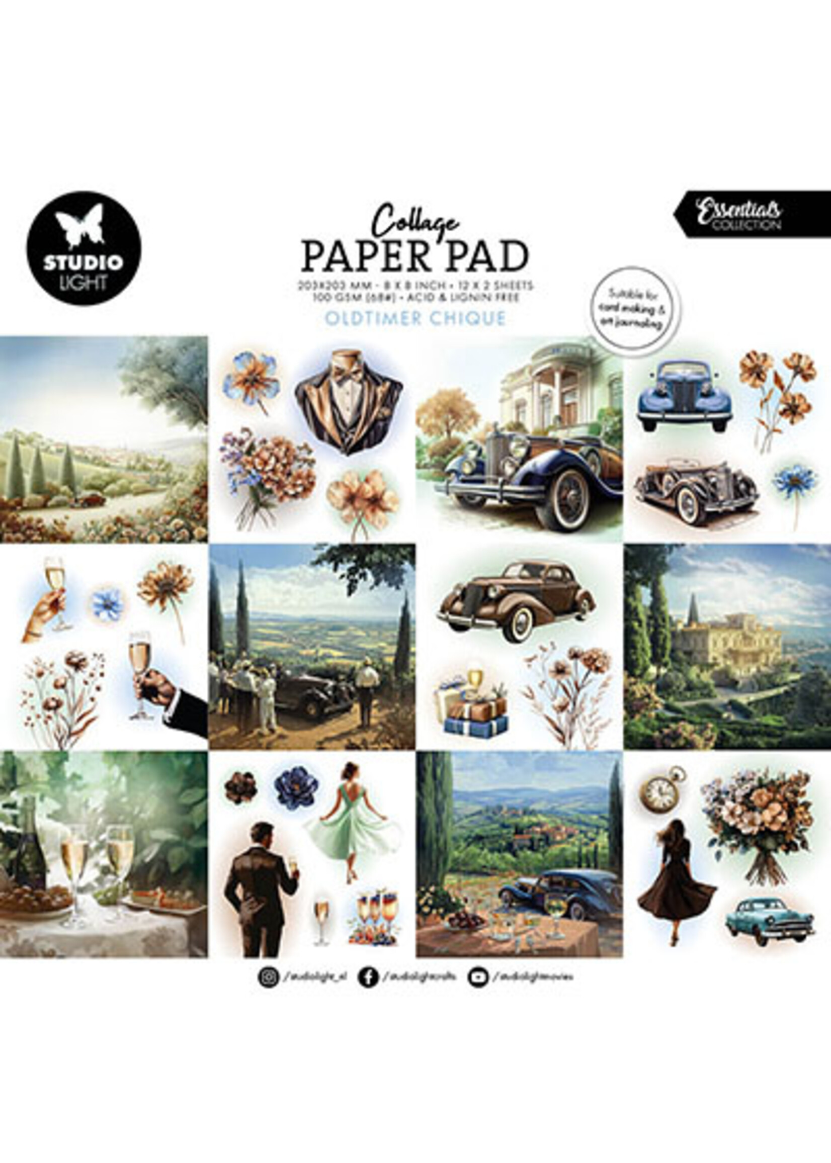SL-ES-CPP377 - Collage Paper Pad Oldtimer Chique Essentials nr.377