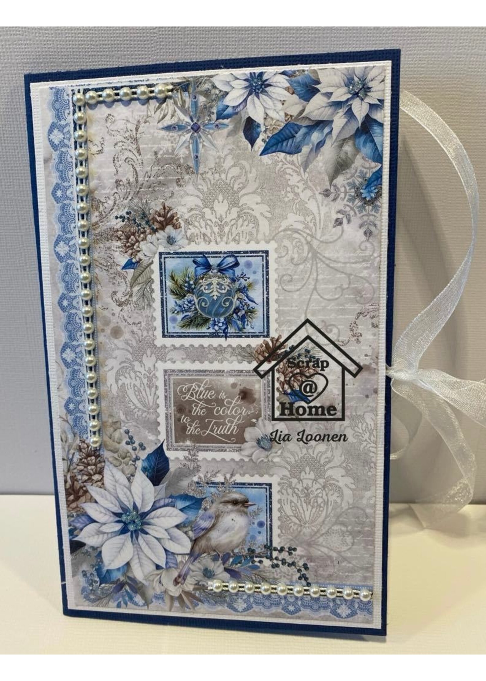 Waaierkaart met Elegance blue Lia