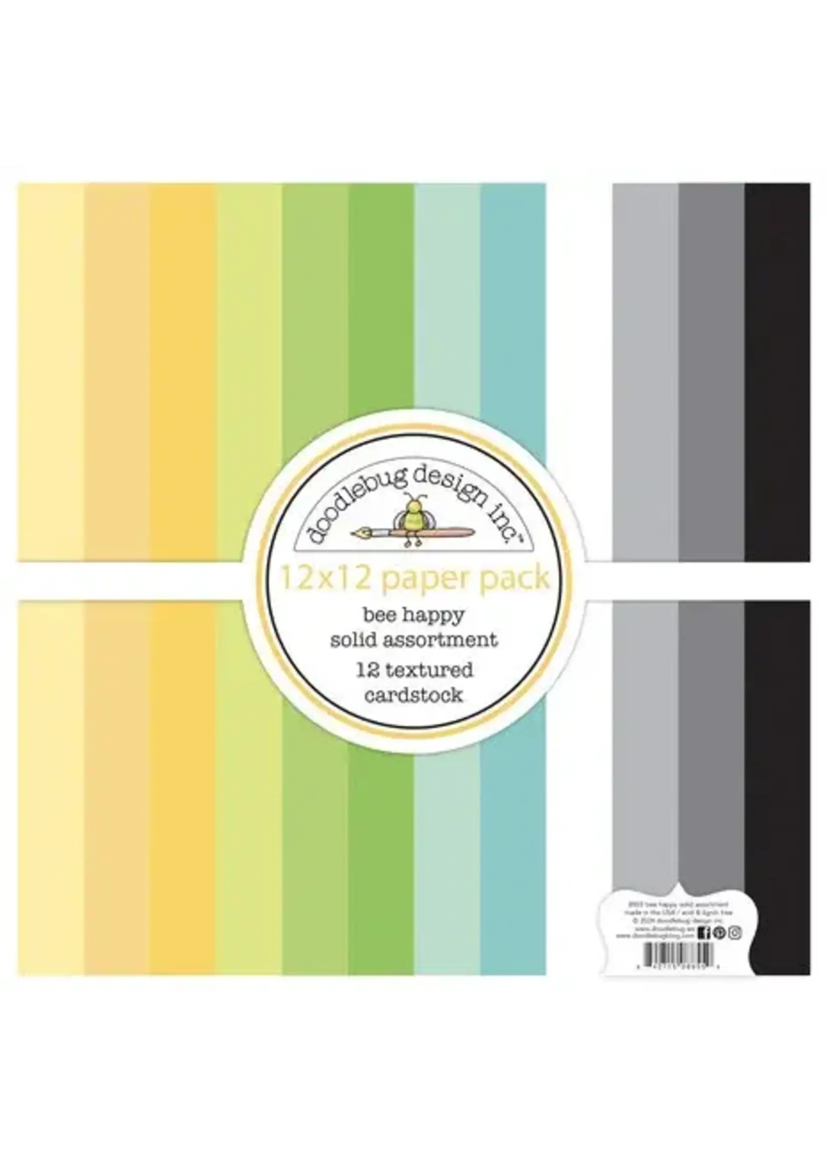 Bee Happy 12x12 Inch Textured Cardstock Assortment Pack (8855)