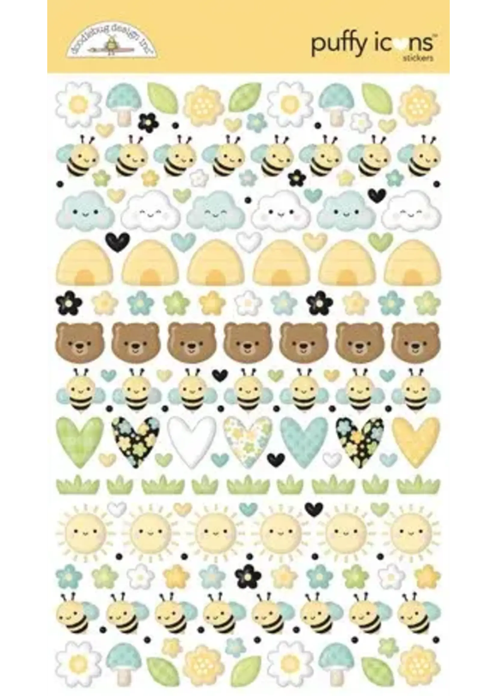 Bee Happy Puffy Icons Stickers (8834)