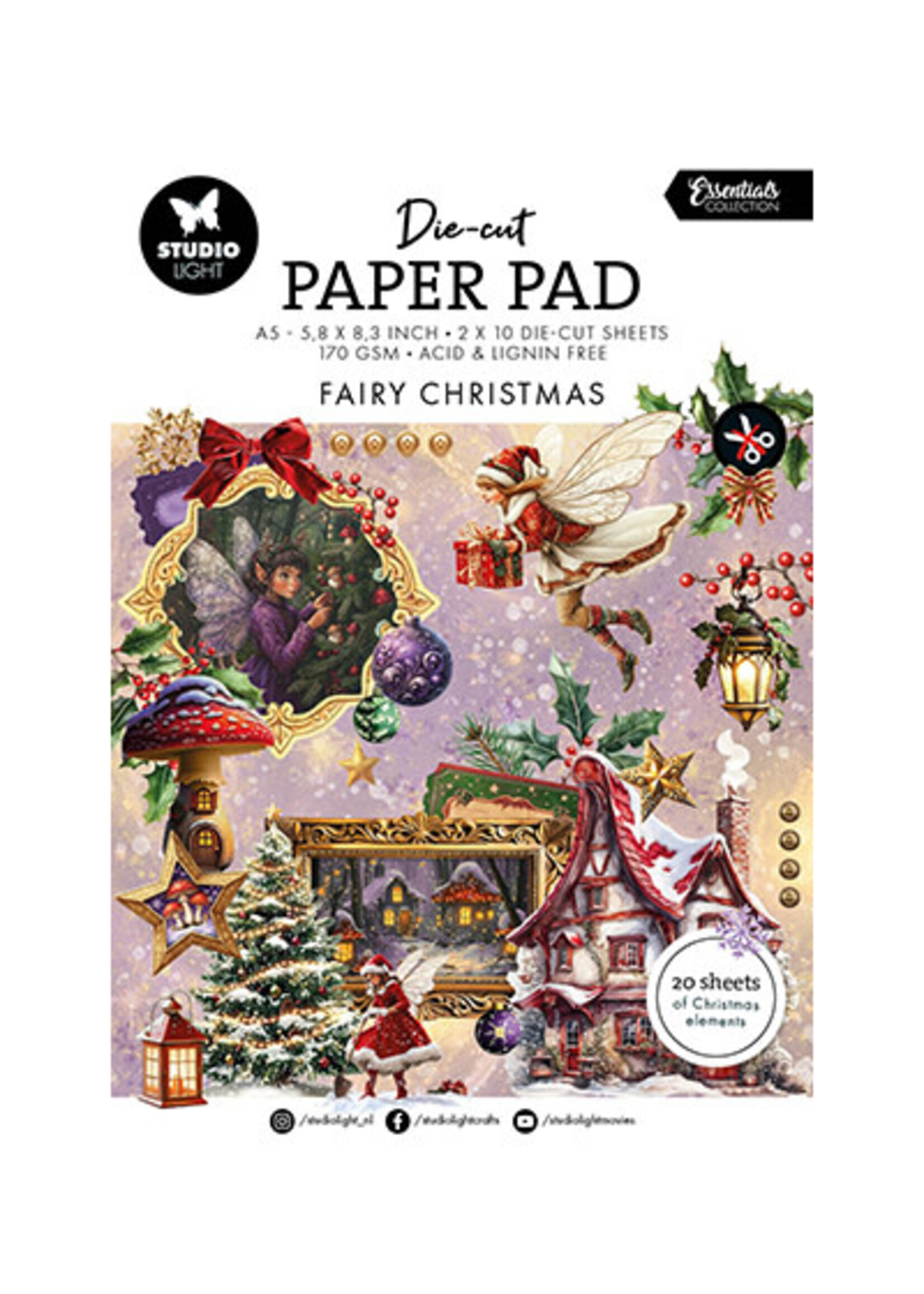 SL-ES-DCPP334 - Die-cut Paper Pad Fairy Christmas Essentials nr.334