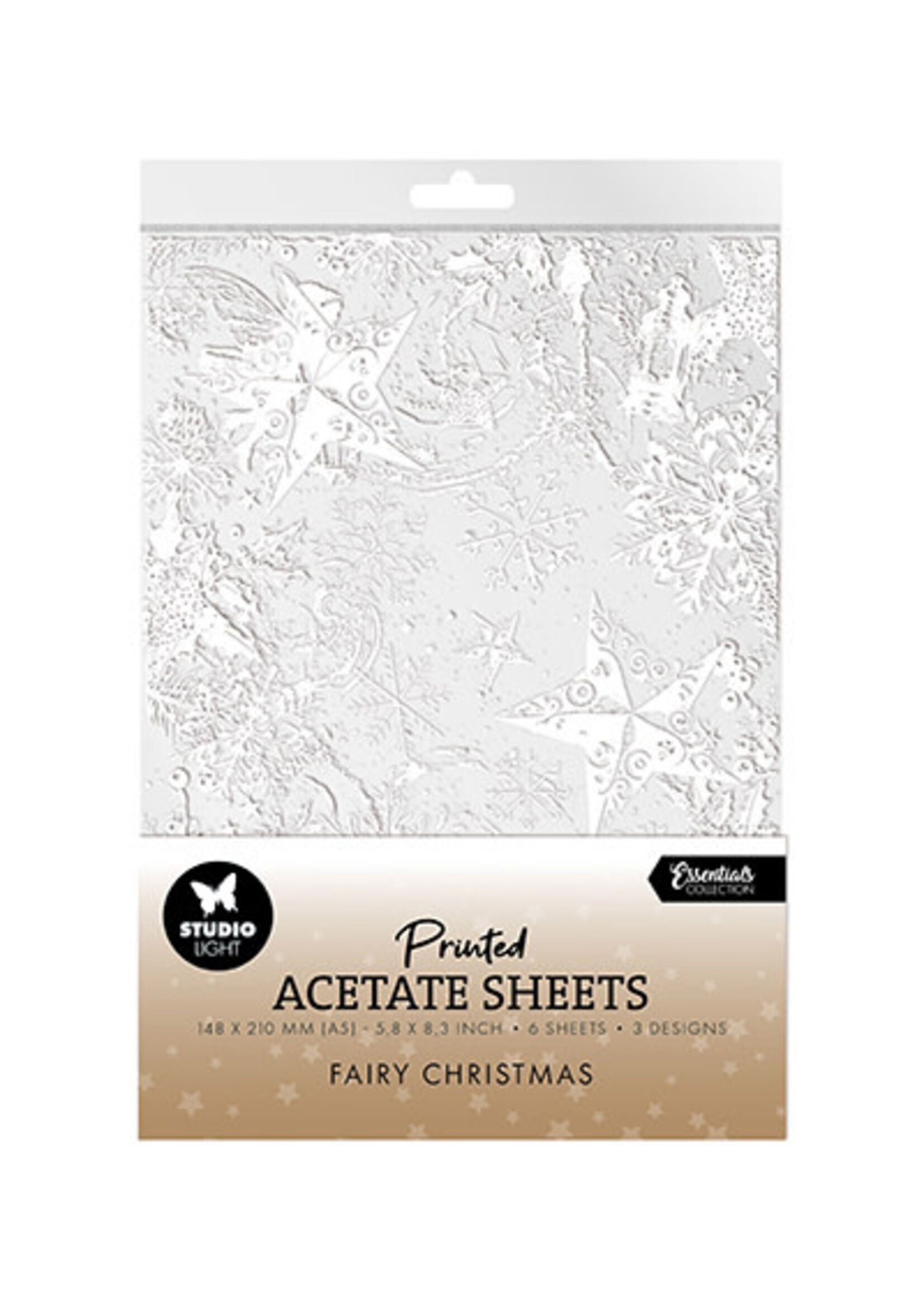 SL-ES-ACS18 - Acetate Sheets Snow, Fairies Christmas Essentials nr.18
