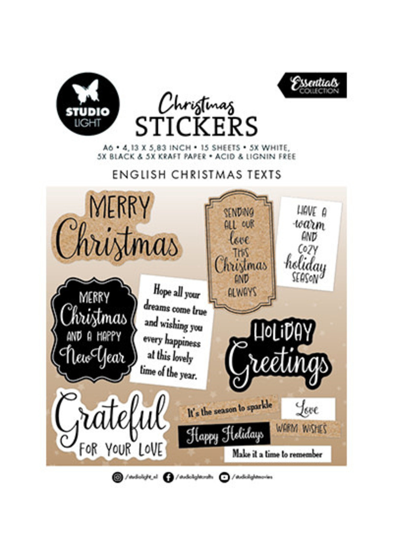 SL-ES-STIC39 - Sticker Pad X-mas sentiments Essentials nr.39