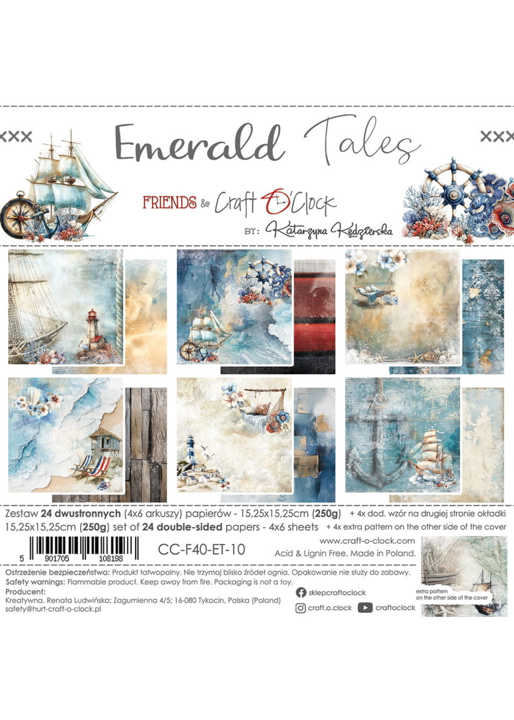 EMERALD TALES - een set papieren 15,25x15,25cm