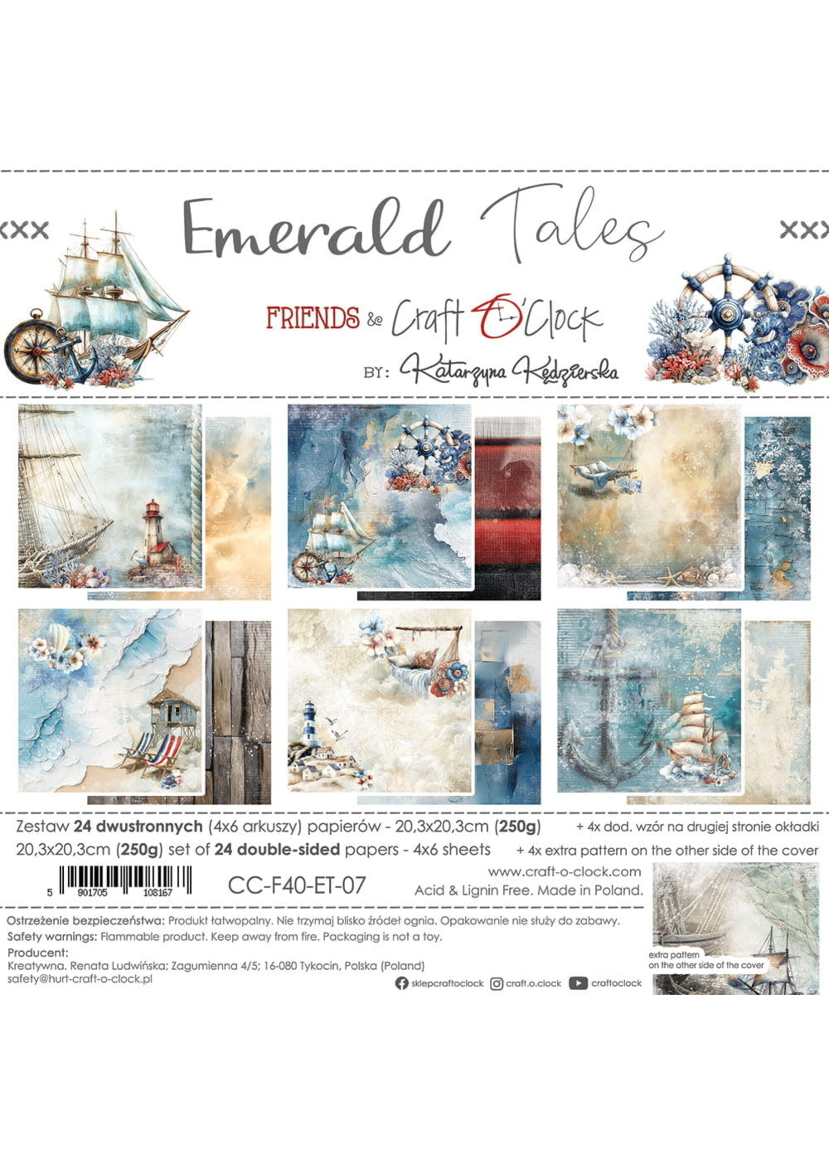 EMERALD TALES - een set papieren 20,3x20,3cm