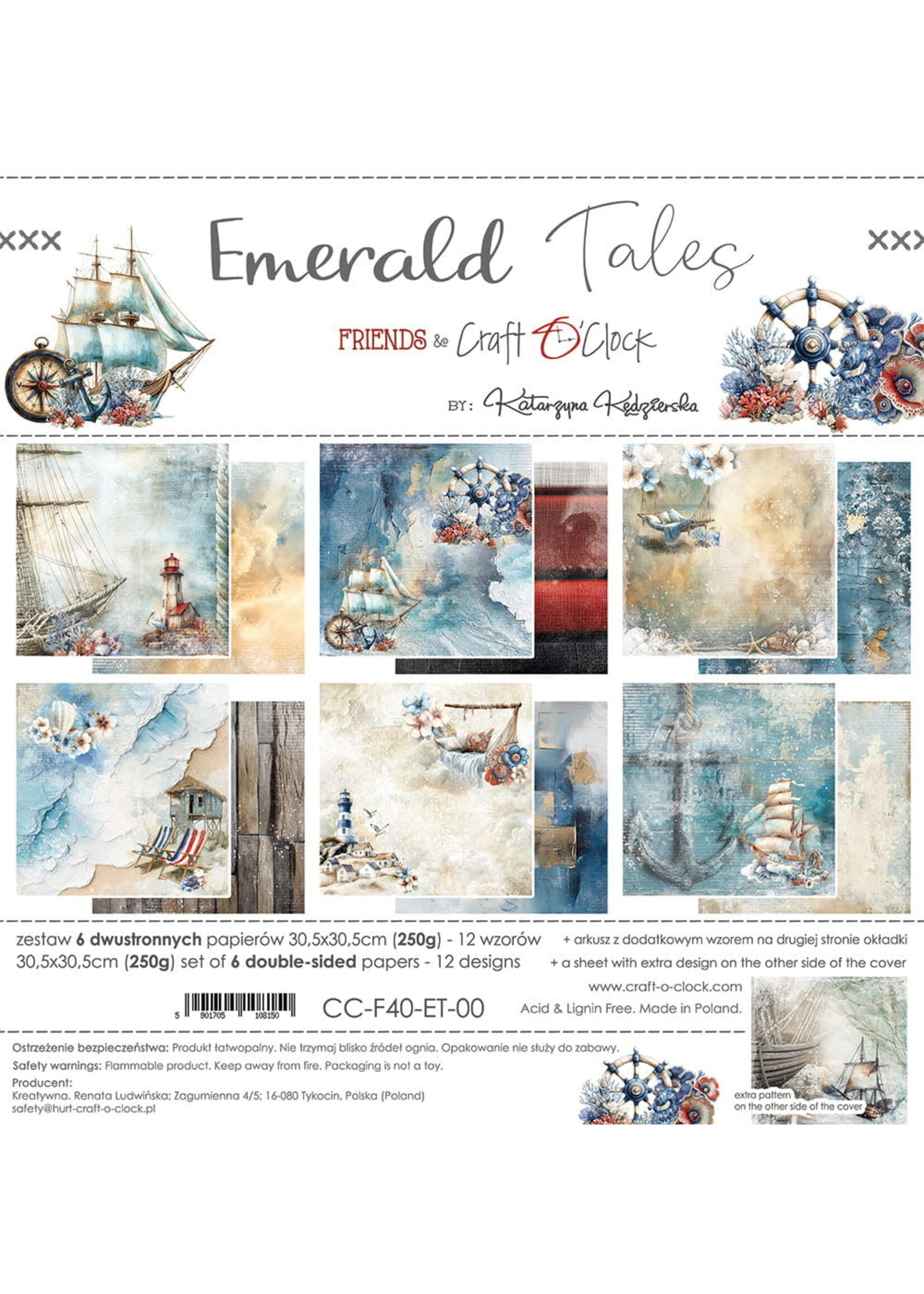 EMERALD TALES - een set papieren 30,5x30,5cm