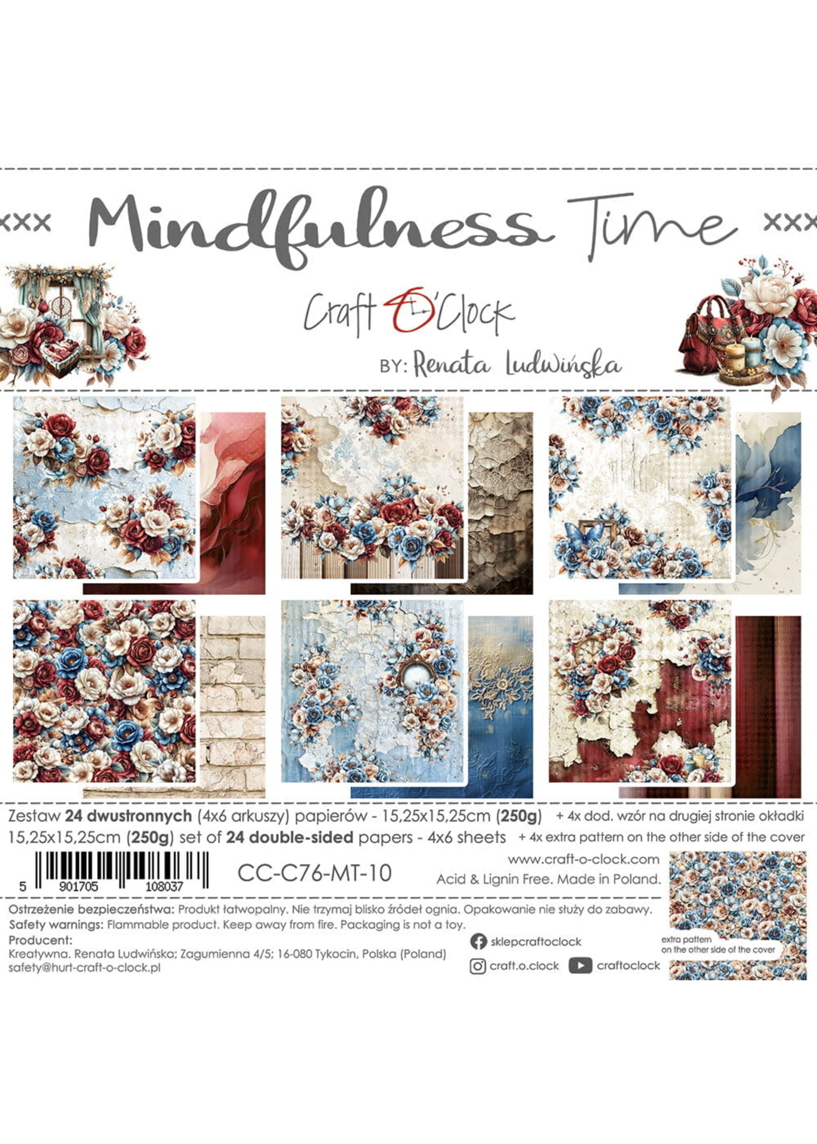 MINDFULNESS TIME - een set papier 15,25x15,25cm