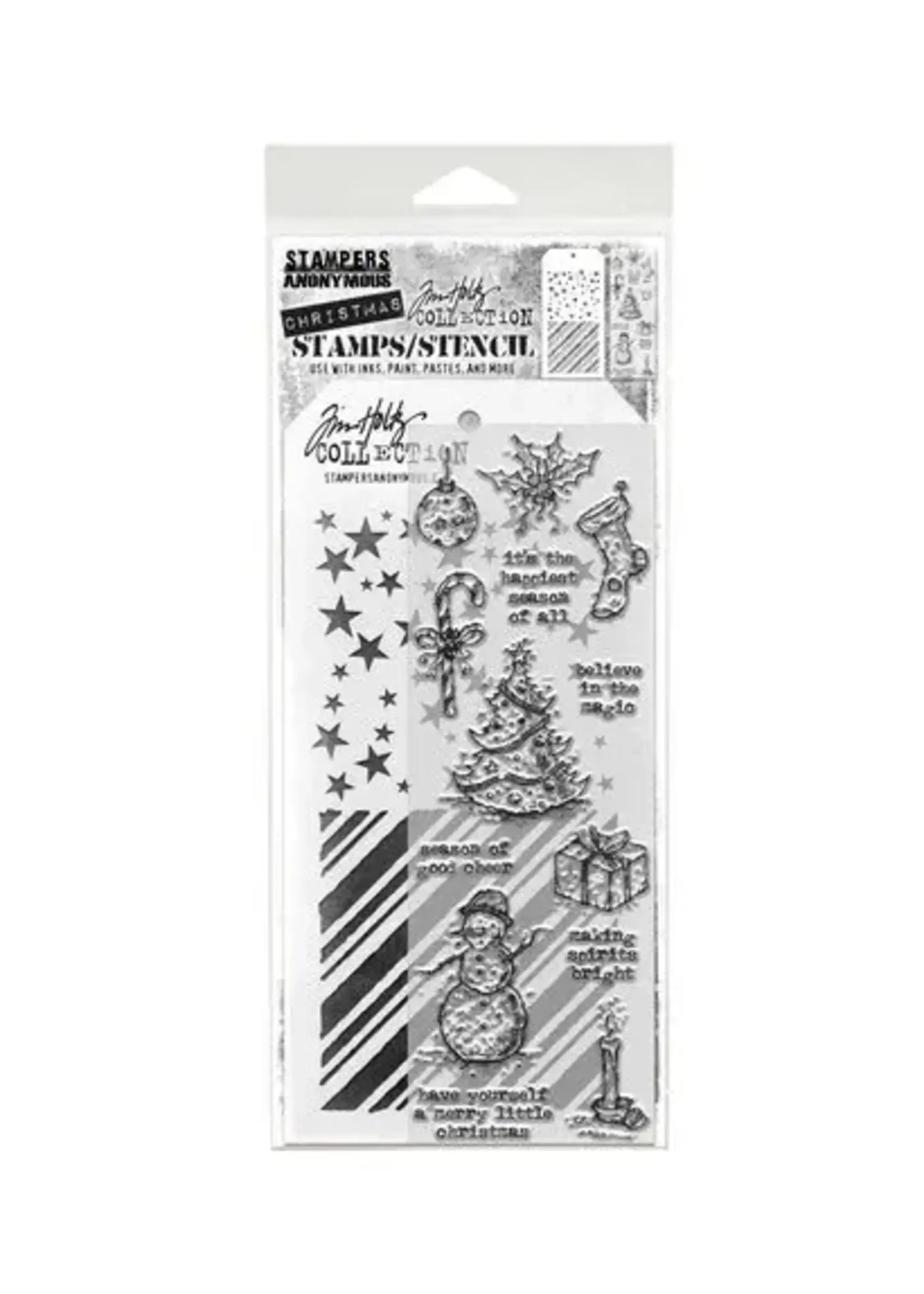 Tattered Christmas Tim Holtz Stamps/Stencil (THMM190)