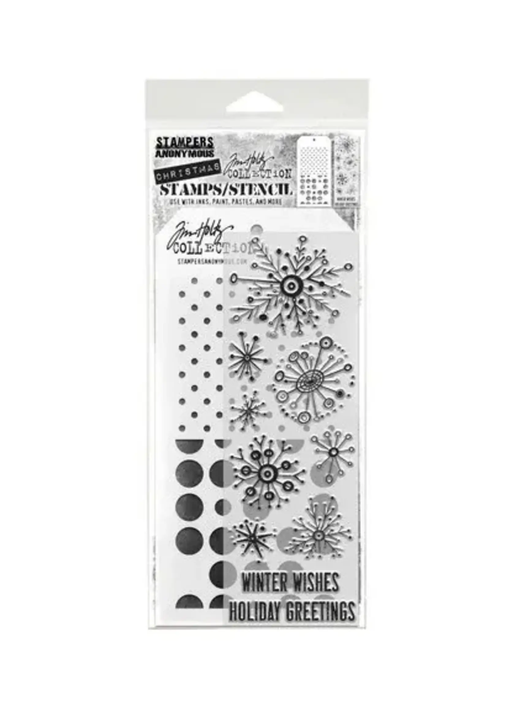 Retro Flakes Tim Holtz Stamps/Stencil (THMM185)