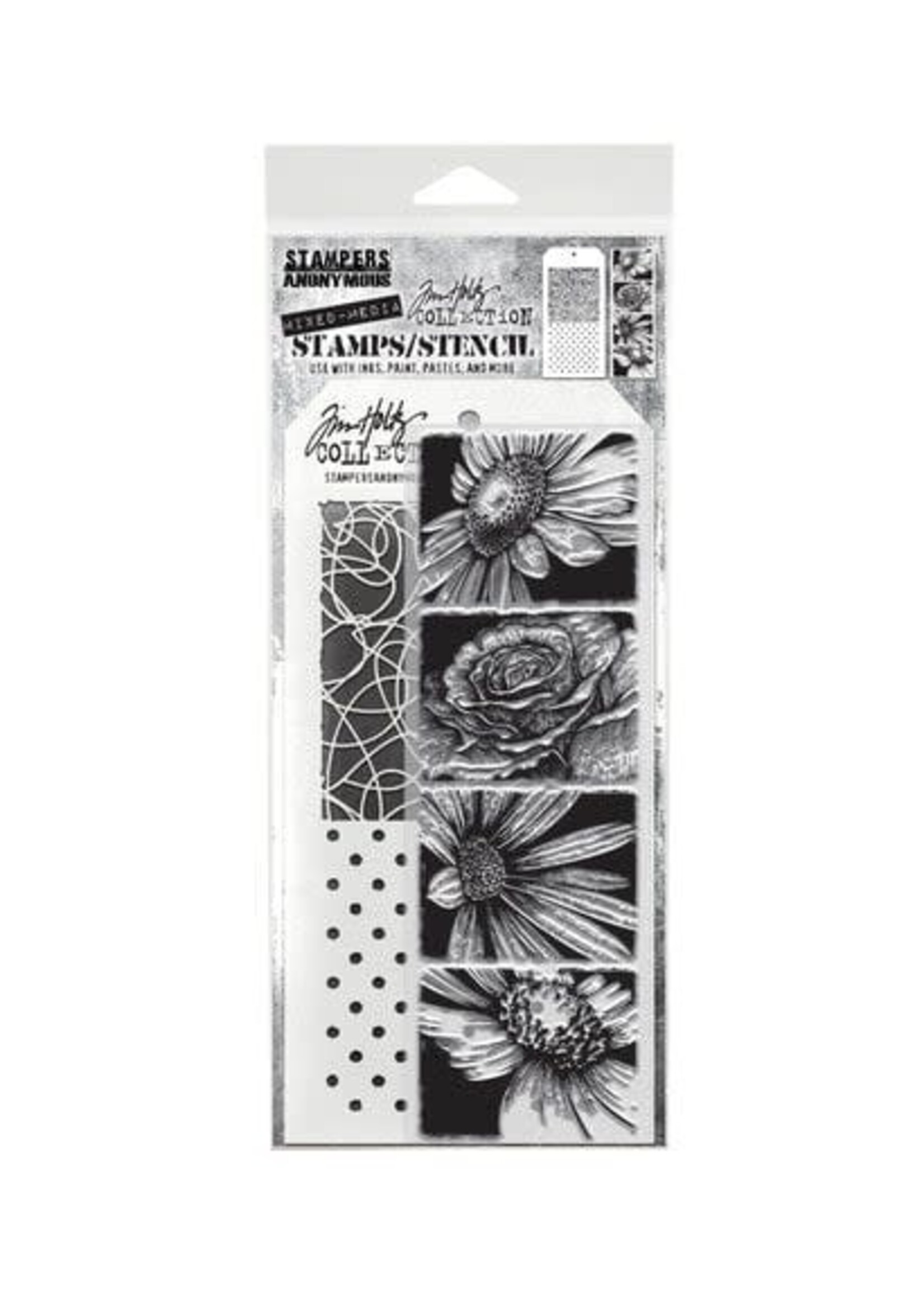 Bold Botanicals Tim Holtz Stamps/Stencil (THMM181)