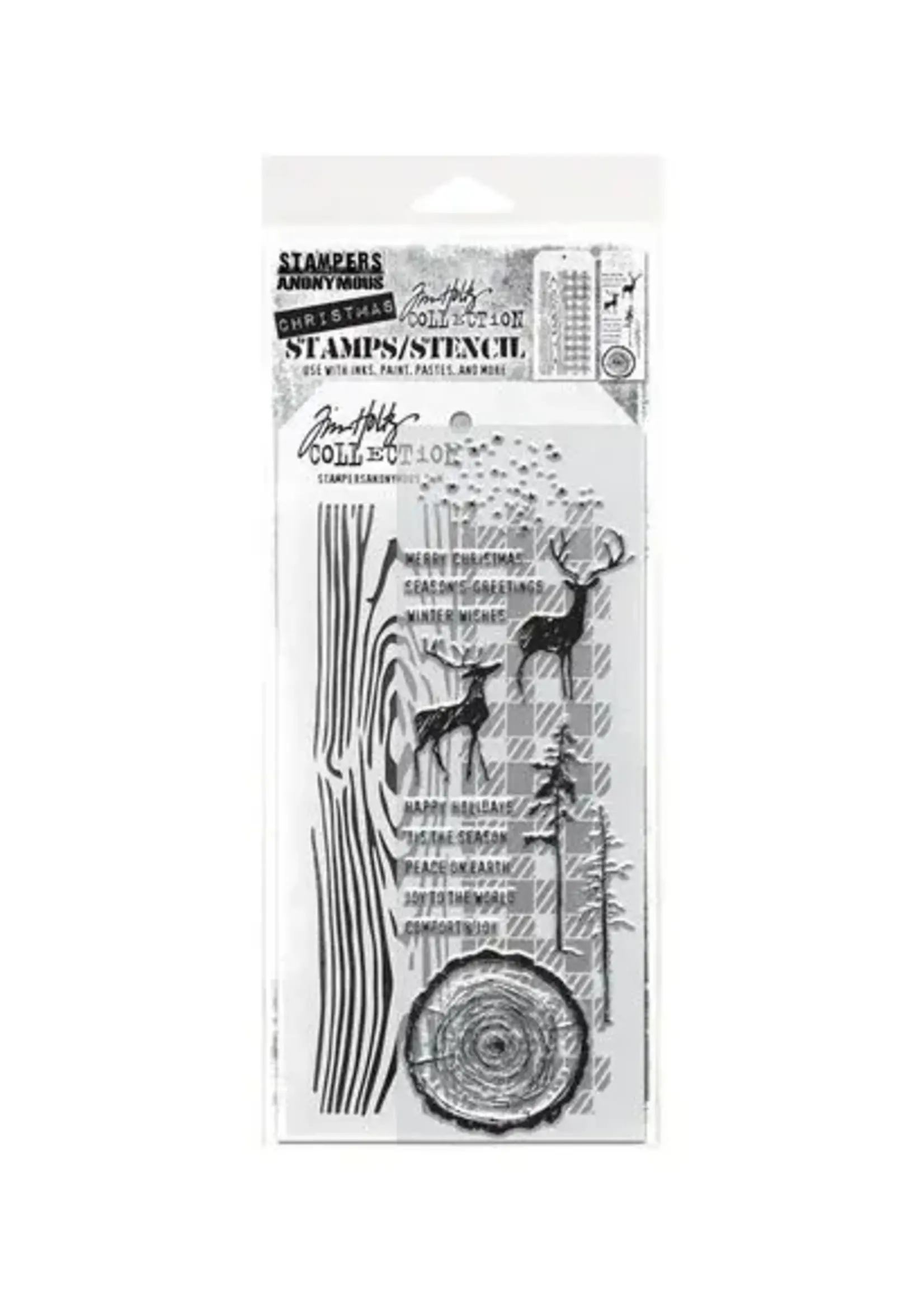 Mixed Media #57 Tim Holtz Stamps/Stencil (THMM157)