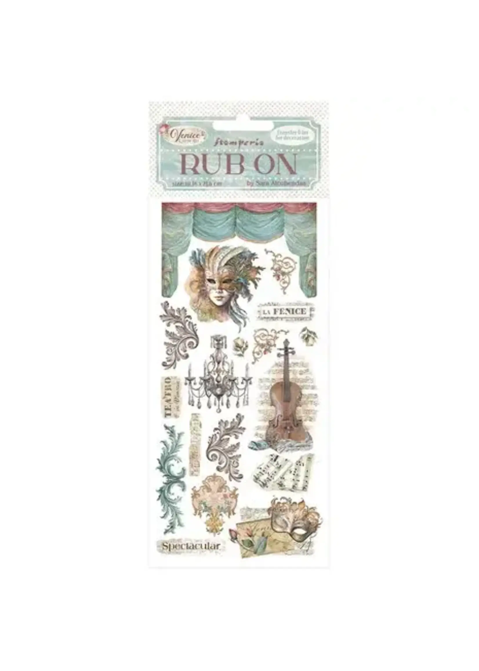 Venice City of Art Rub-On 4x8,5 Inch Masks (DFLRB167)
