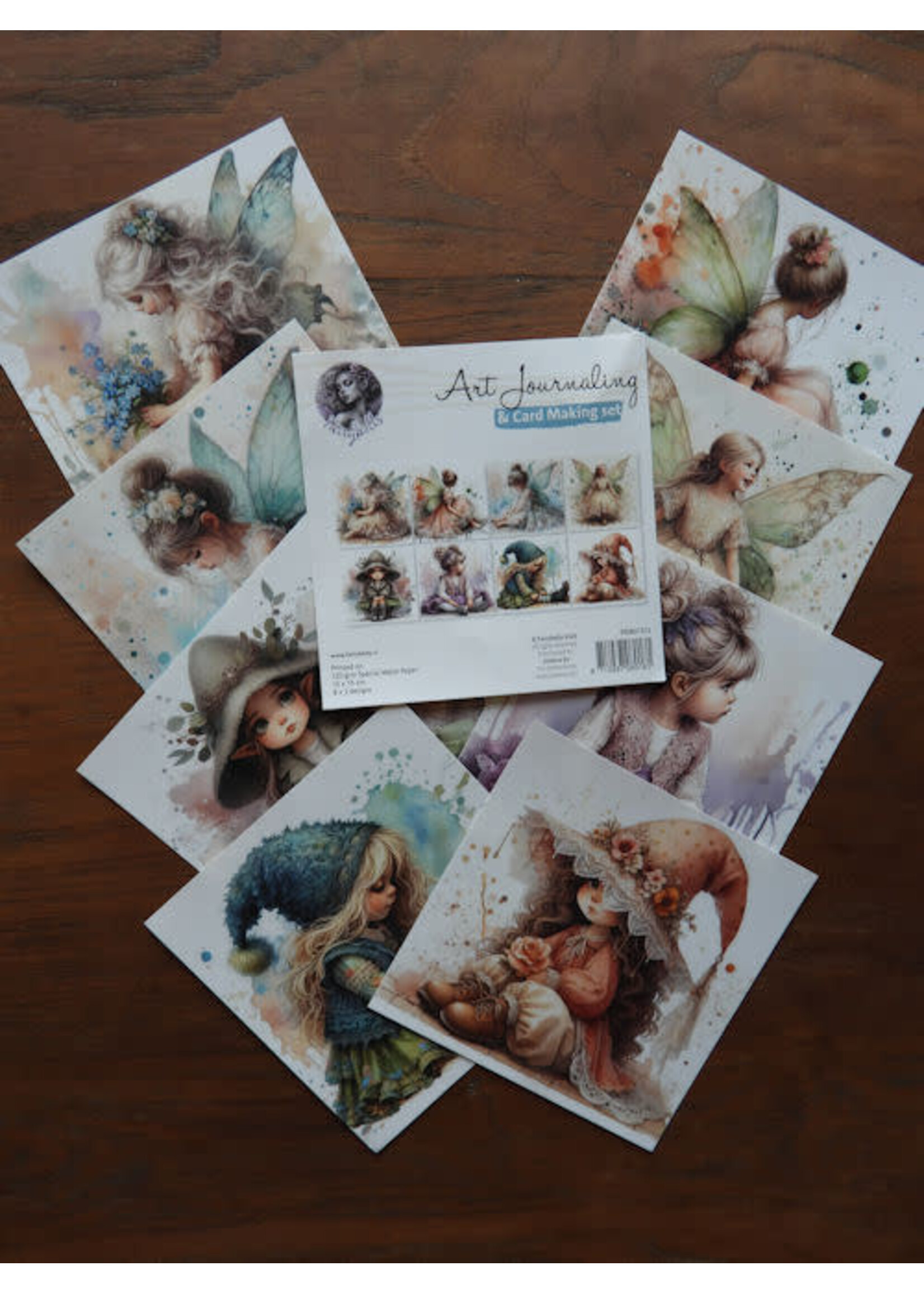 Art Journaling & Card Making Backgrounds Set Vlinders, elfjes en muziek