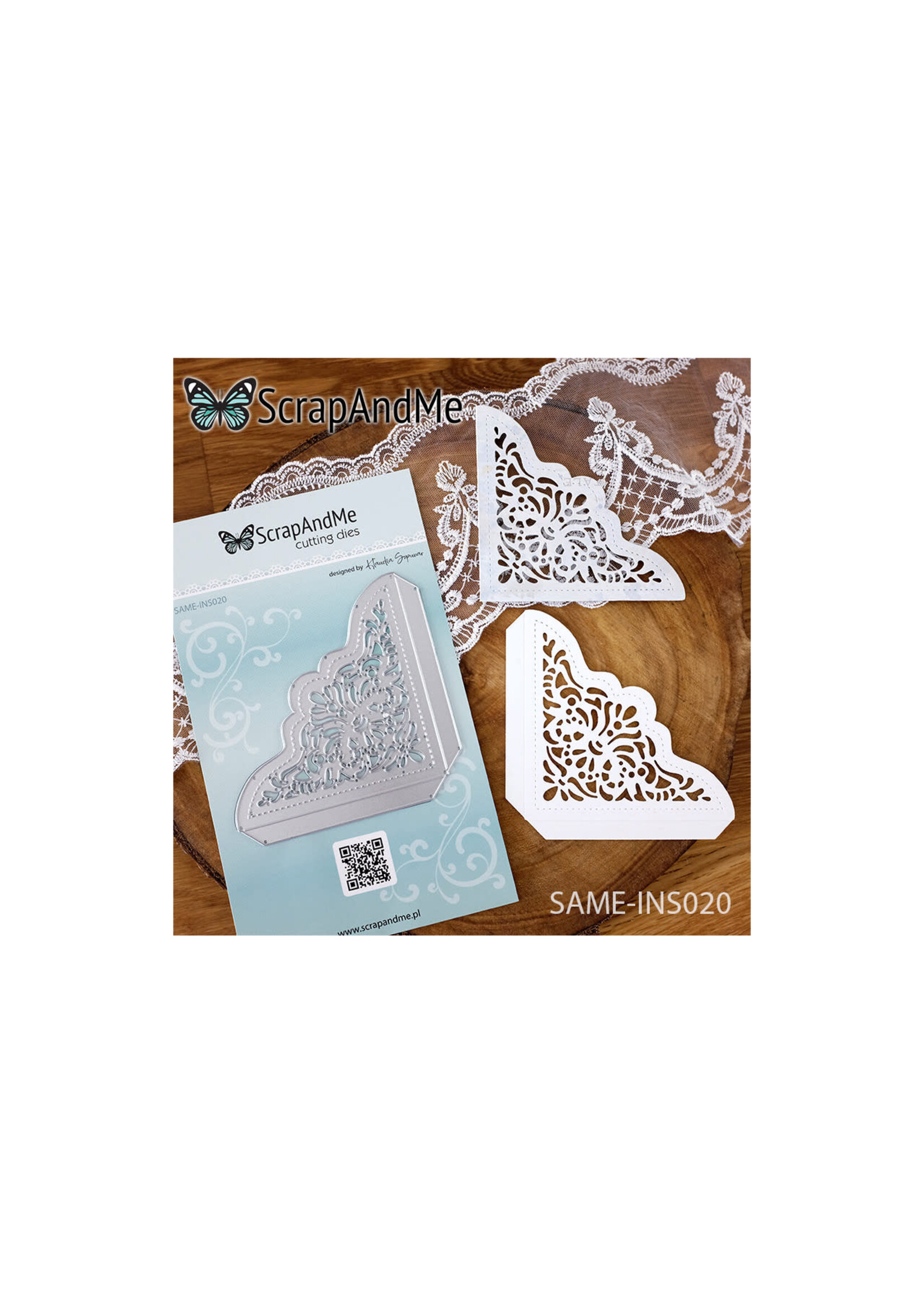 Decorative Pocket SAME-INS020 Cutting Die - ScrapAndMe    size 9.3cm x 9.3 cm