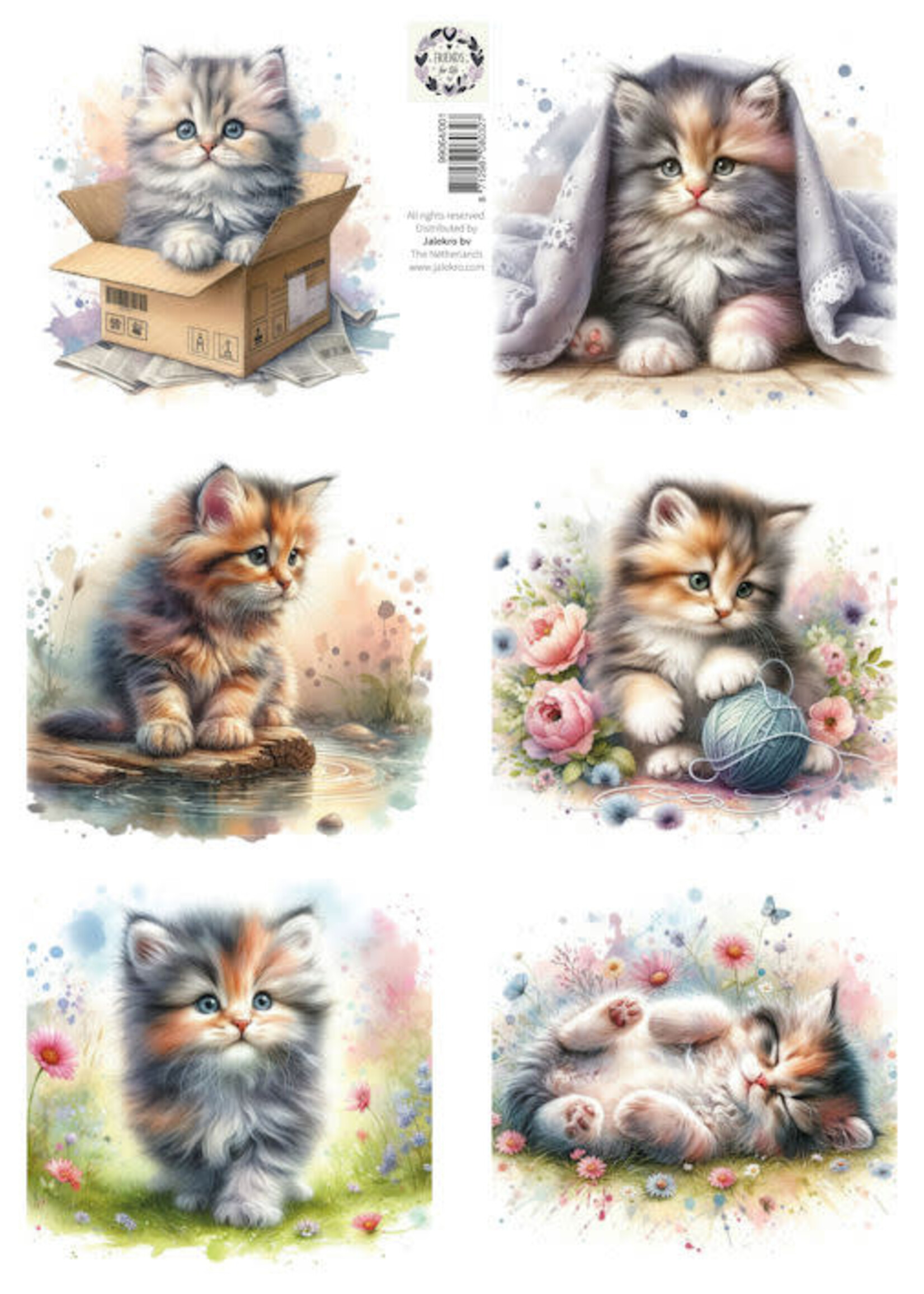 knipvel A4 Friends for Life - lovely cats 1
