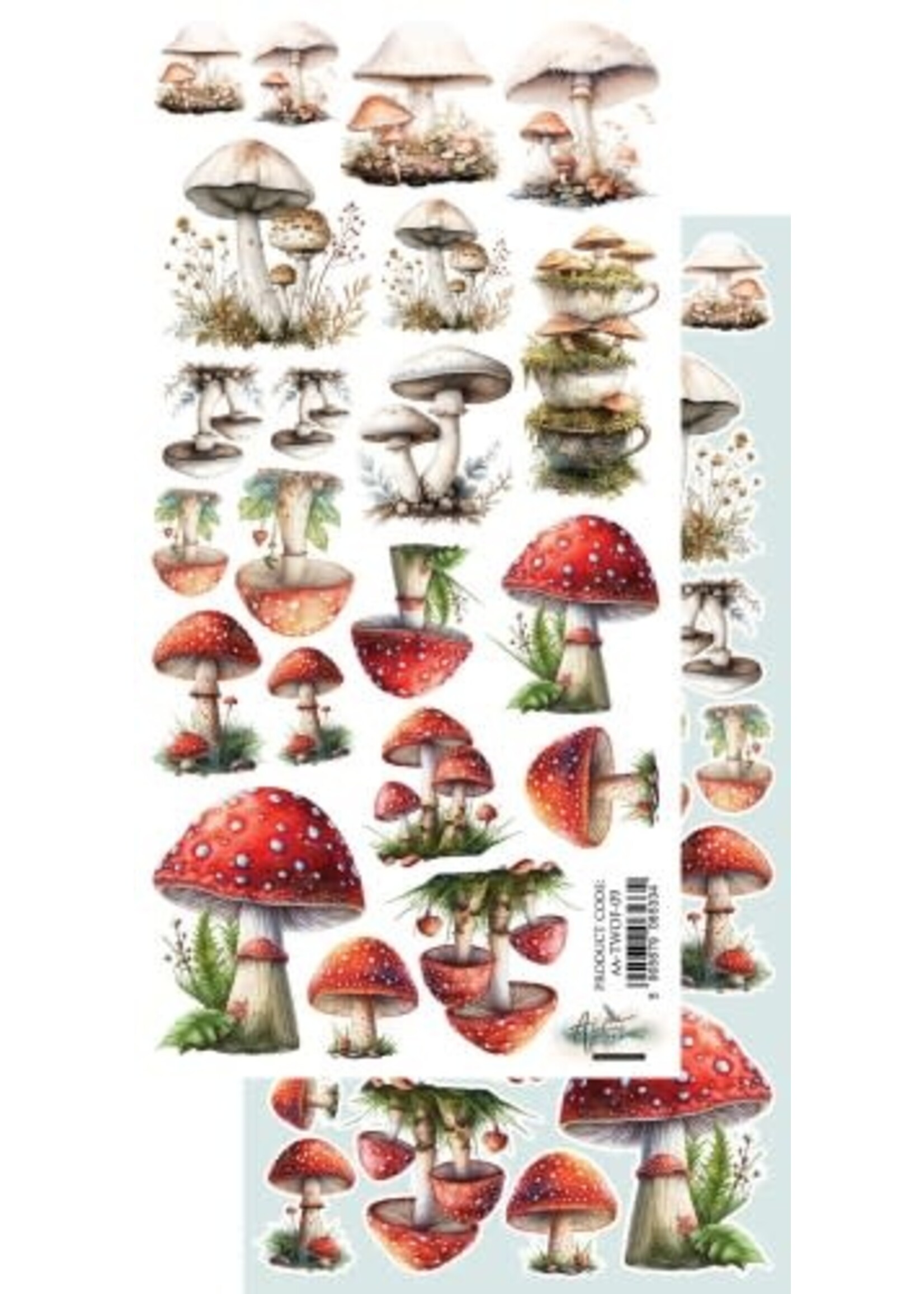 De Wereld van Feeën / Fairy World add-on set 6x12'' paddenstoelen vel