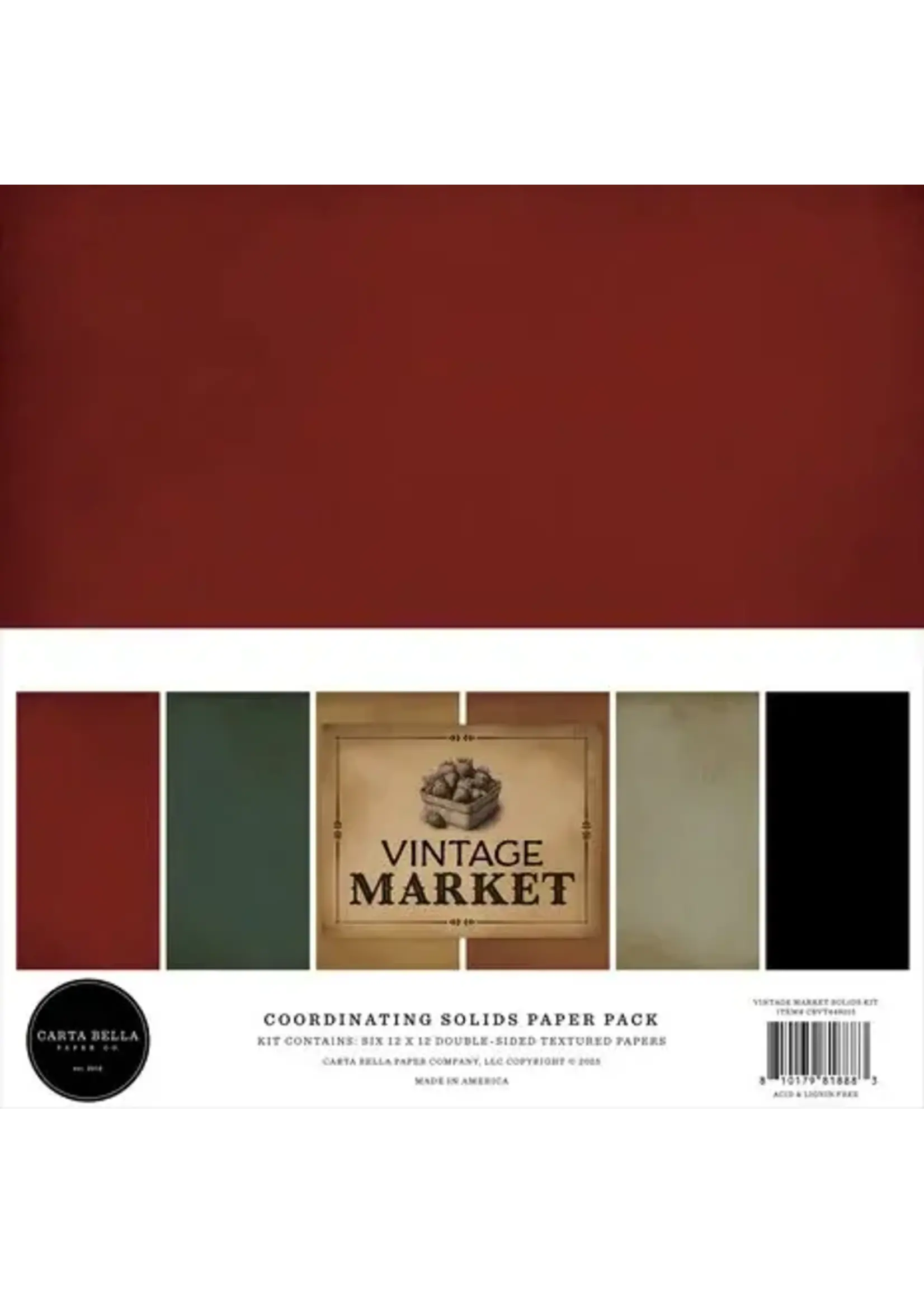 Vintage Market 12x12 Inch Coordination Solids Paper Pack (CBVT449015)