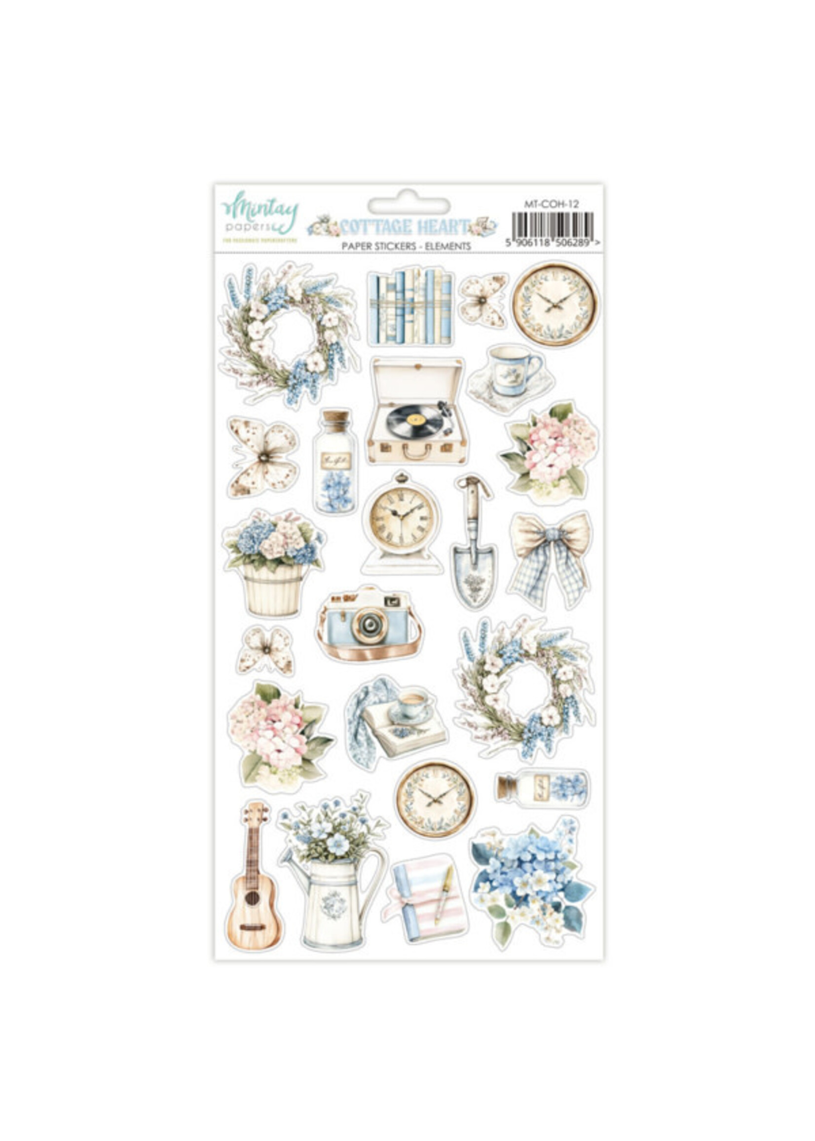 6 x 12 Paper Stickers - Cottage Heart - Elements