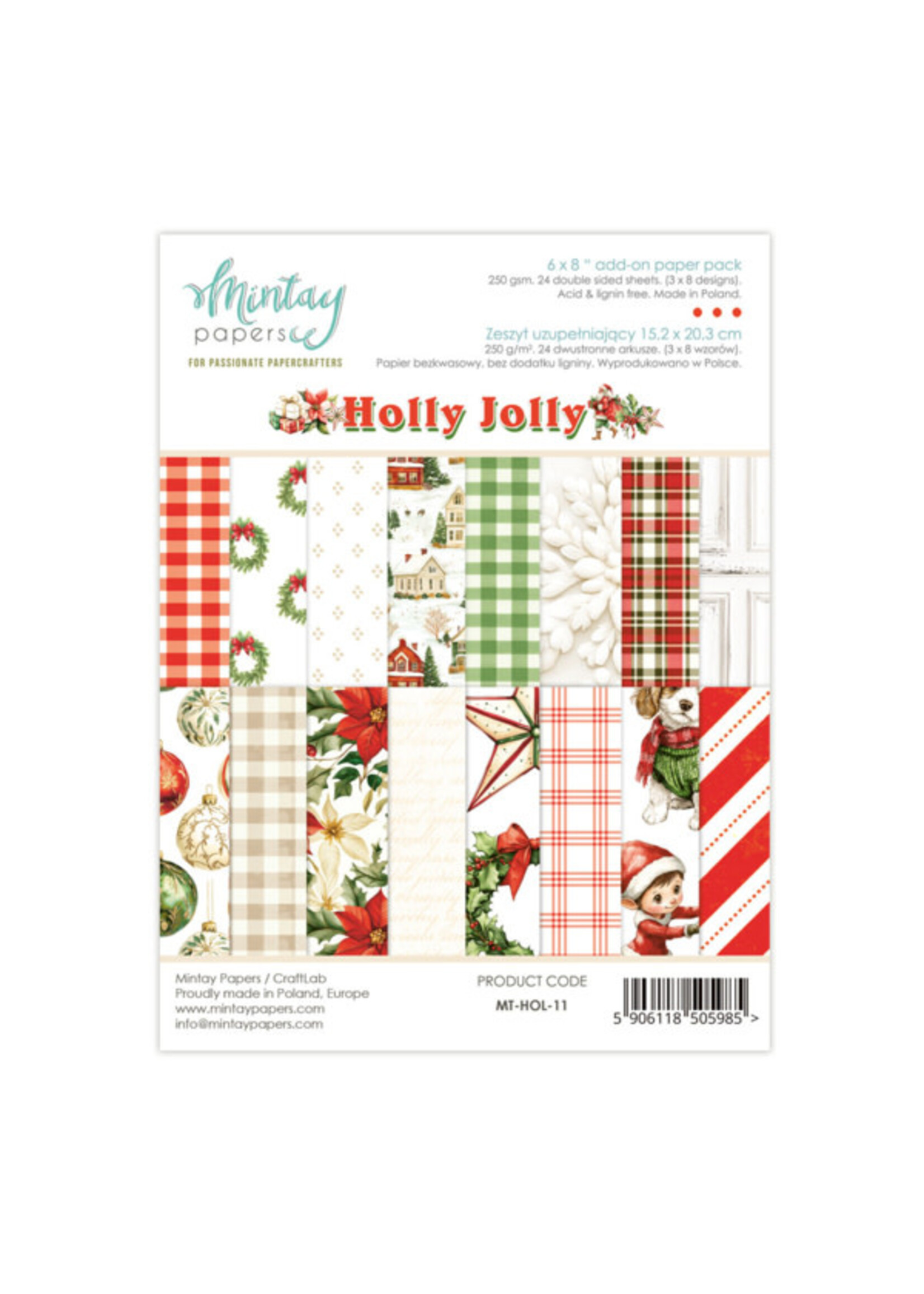 6 x 8 Add-On Paper Pad - Holly Jolly