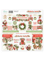 12 x 12 Chipboard Ephemera Sheet - Holly Jolly