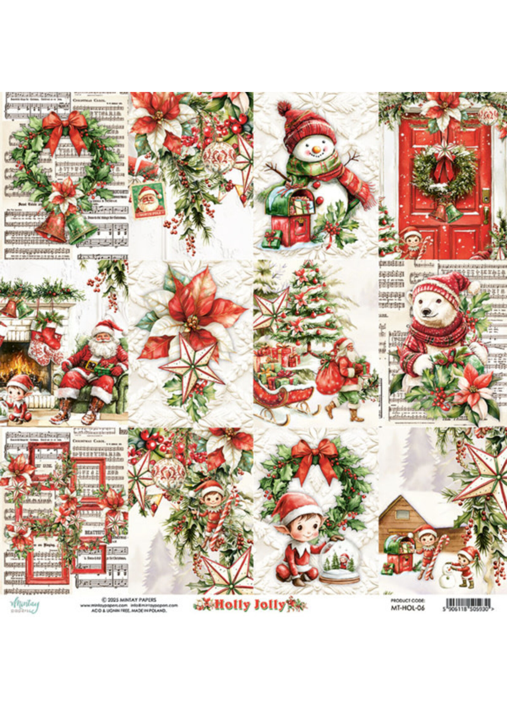 12 x 12 Paper Set - Holly Jolly leverbaar vanaf 6 sept
