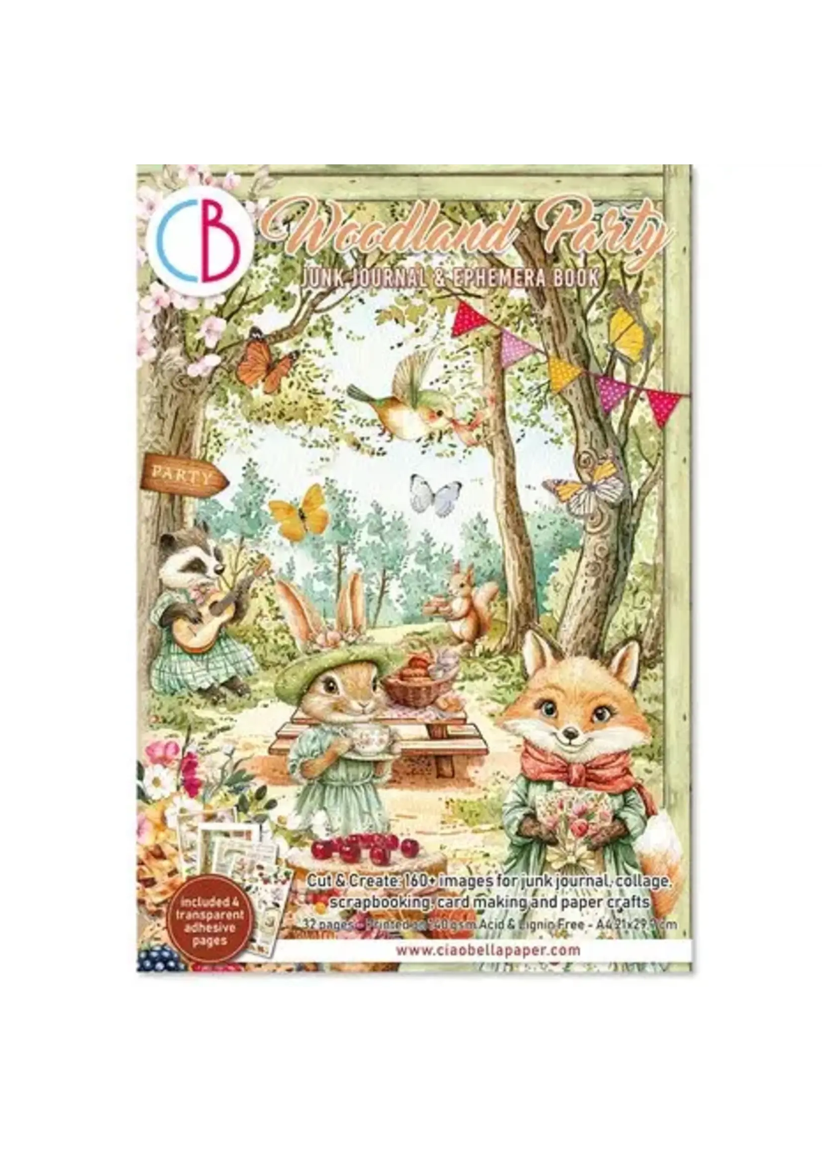 Woodland Party A4 Junk Journal Ephemera Book (32pcs) (CBB011)