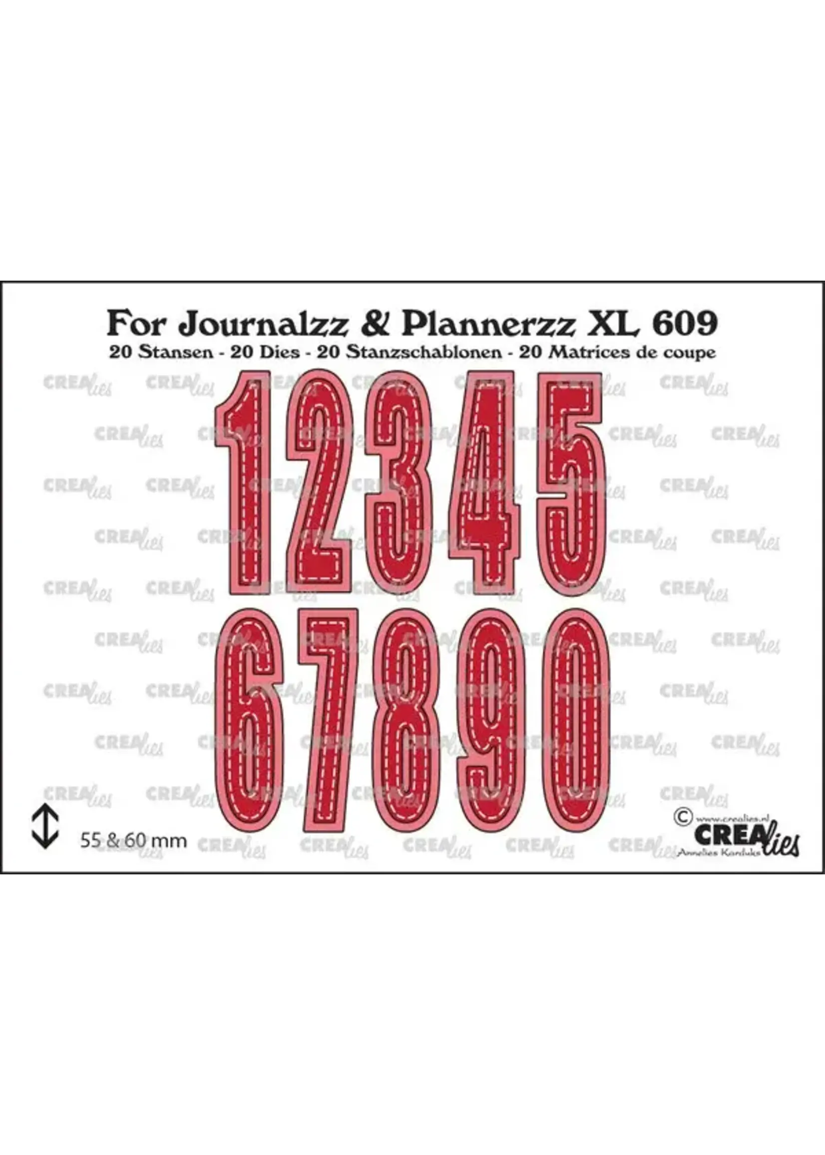 For Journalzz & Plannerzz Stansen Cijfers XL met Schaduw No. 3 (CLJPXL609) Number: 55 mm. Shadow: 60 mm.