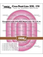 Crea-Nest-Lies XXL Stansen No. 175 Uitgerekte Ovalen met Kleine Streepjes (CLNestXXL175)