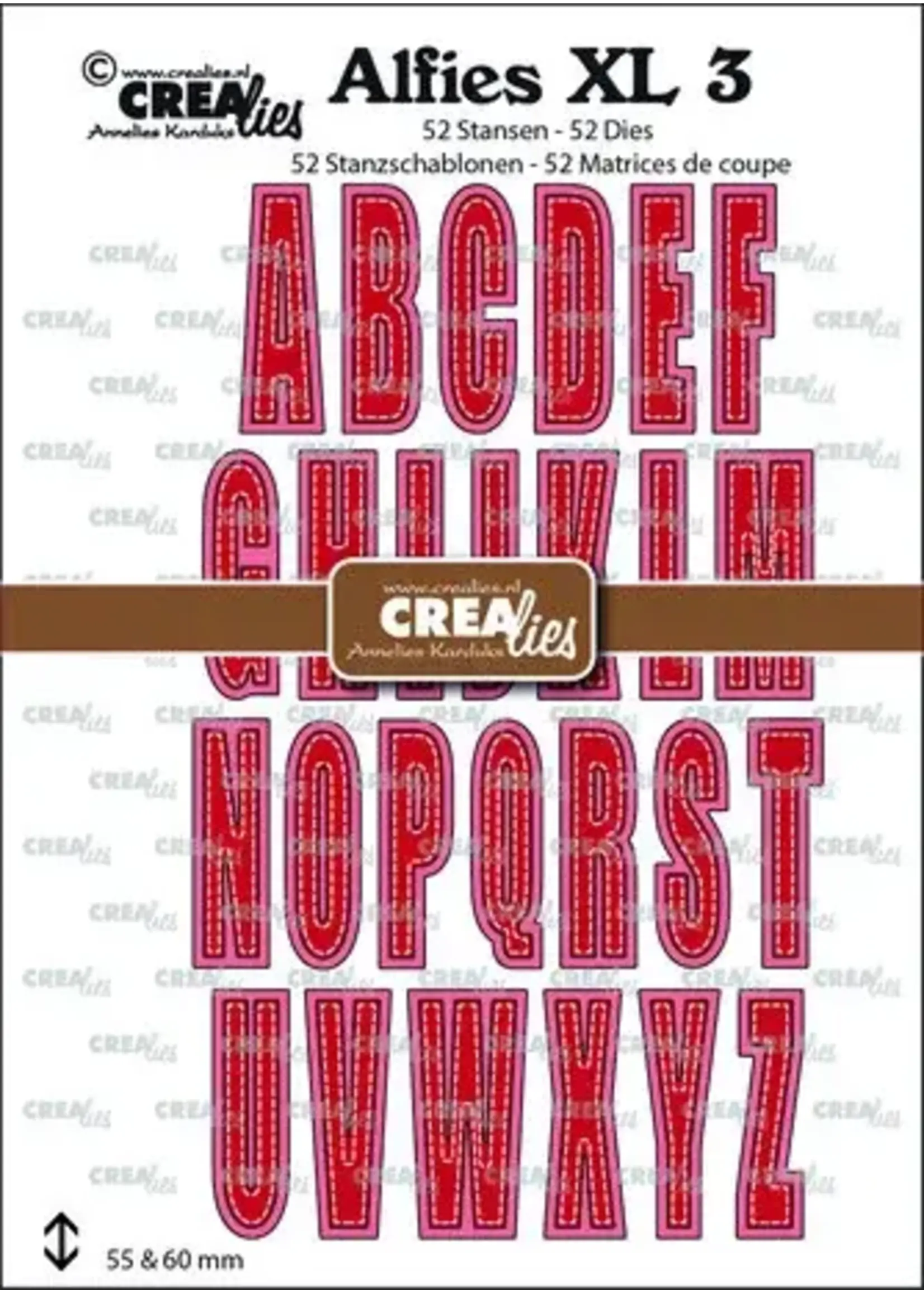 Alfies Stansen XL No. 3 Hoofdletters met Schaduw (CLALFXL03) Letter: 55 mm. Shadow: 60 mm