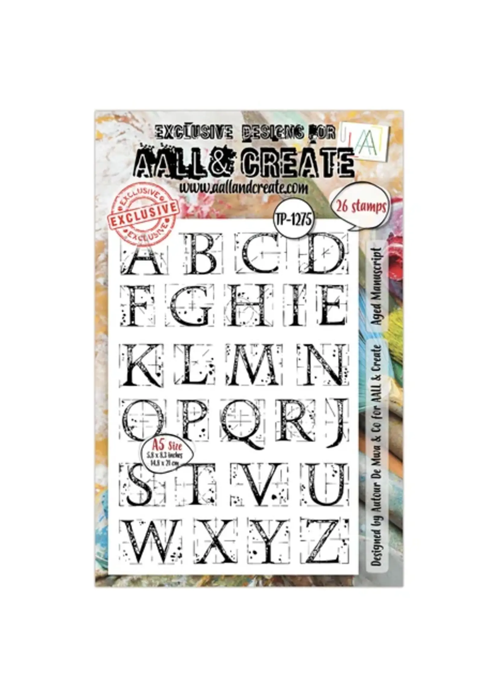 Stamp Set A5 Aged Manuscript (AALL-TP-1275)
