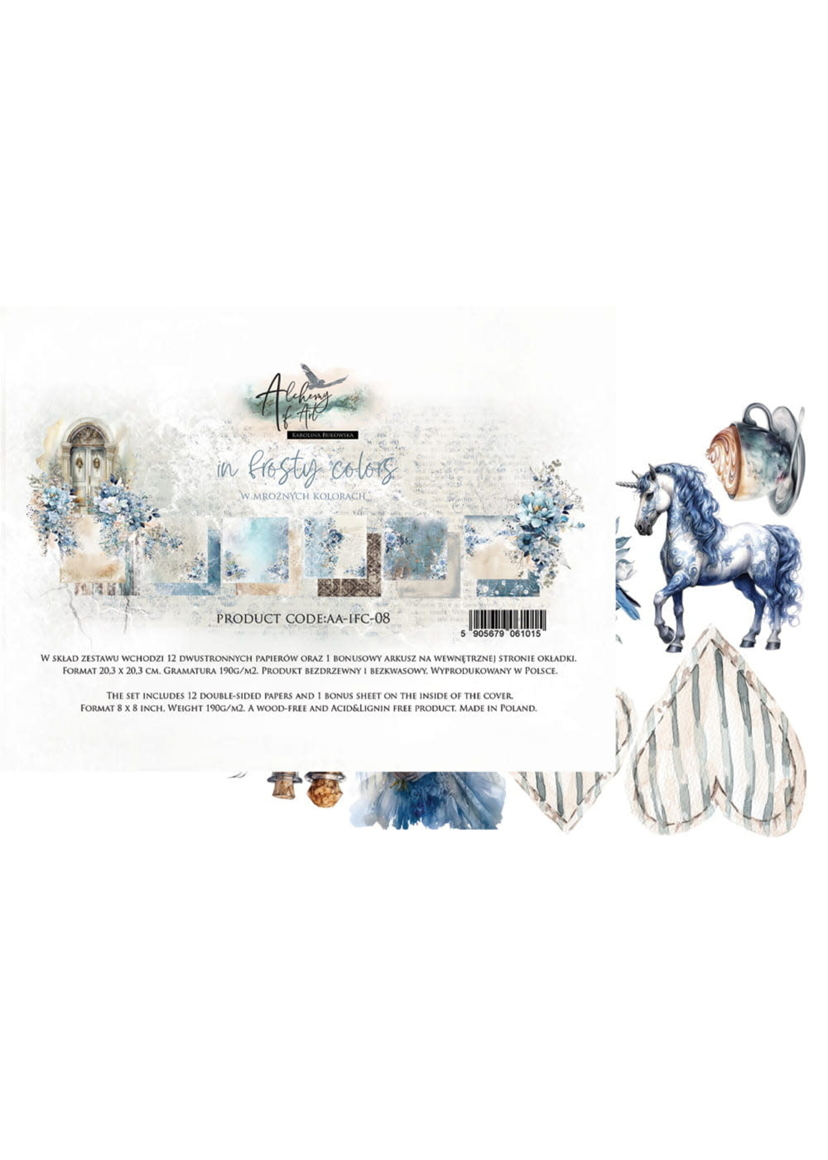 In frosty colors- 8x8''