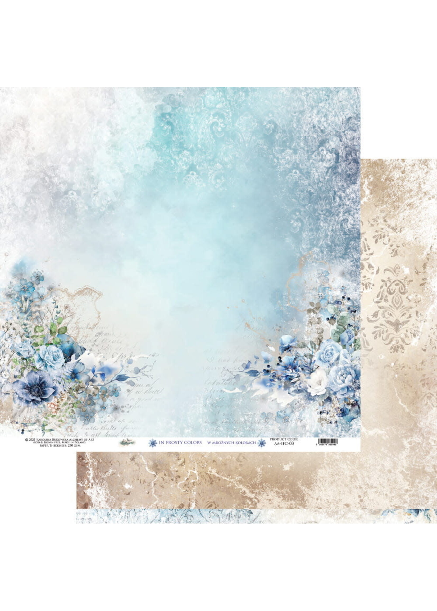 In frosty colors- 8x8''