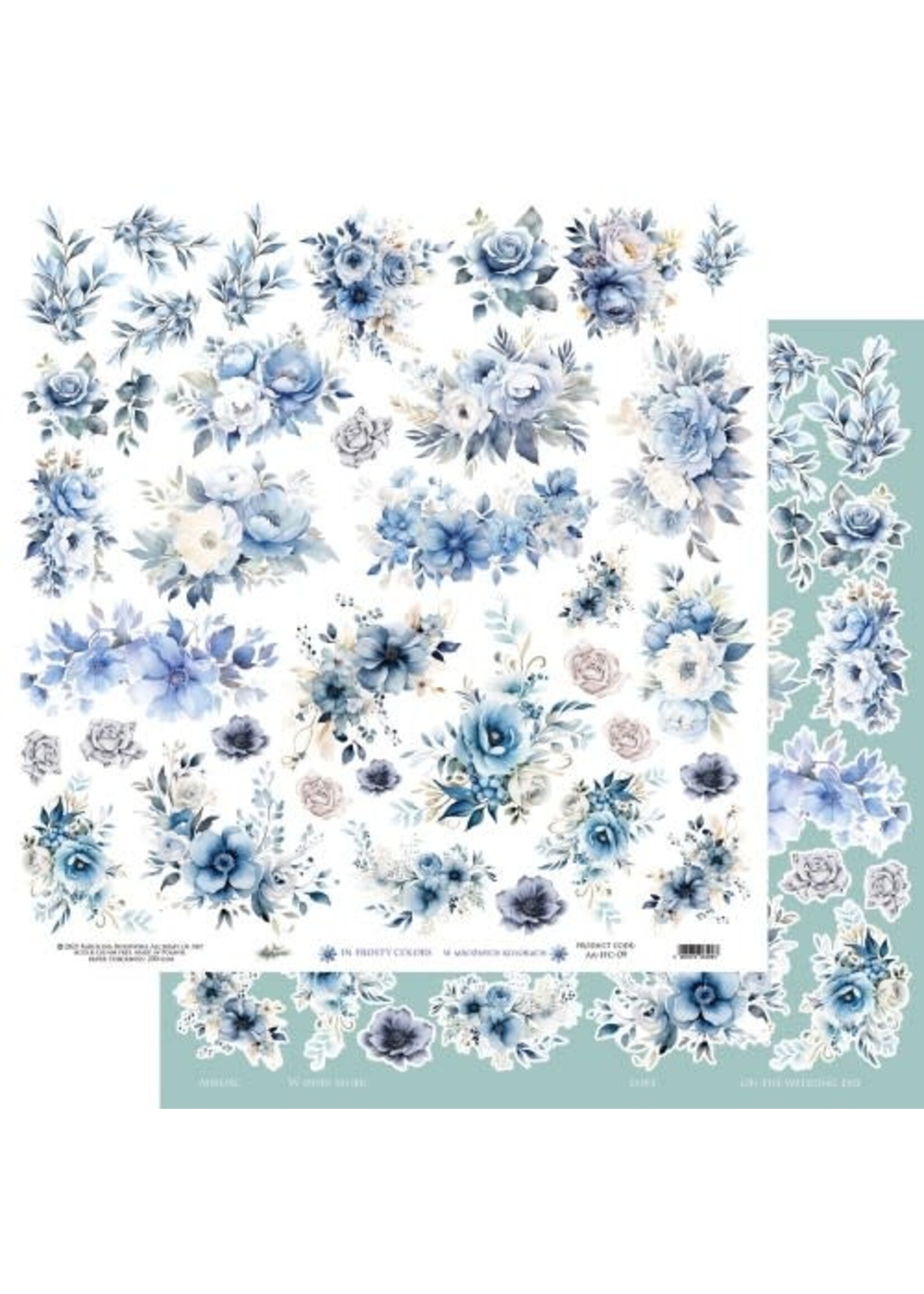 In frosty colors- 12x12'' flowers