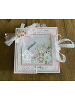 Baby kaart met doosje voor sokjes ontwerp Miranda, kaart gemaakt door Lia