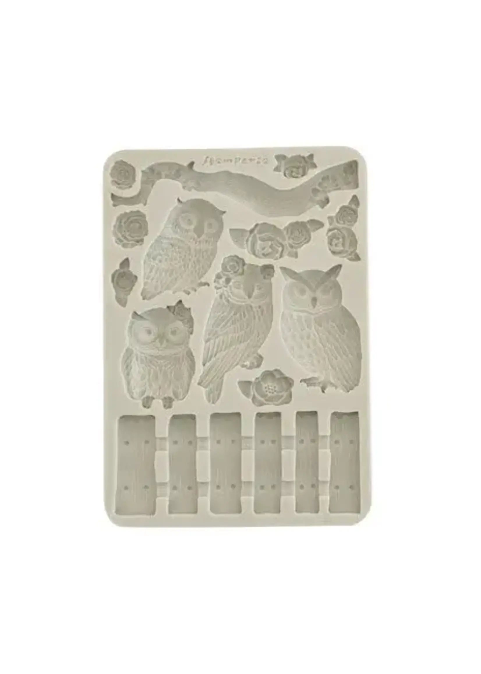 The Owl's House A5 Silicon Mould Owls and Branch (KACMA585)