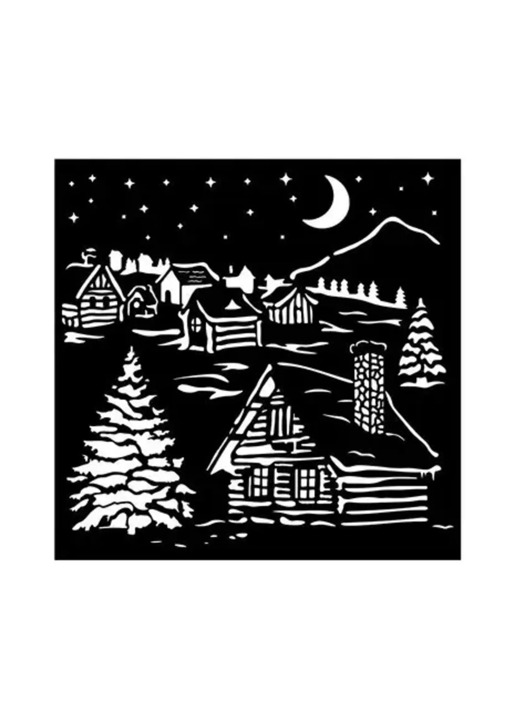 The Owl's House Thick Stencil 18x18cm Cottage (KSTDQ126)